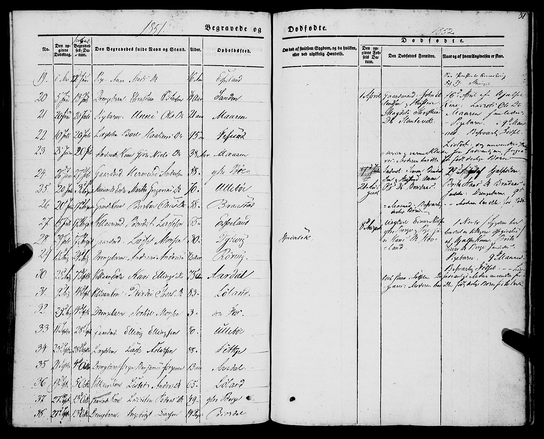 Lavik sokneprestembete, SAB/A-80901: Parish register (official) no. A 3, 1843-1863, p. 31