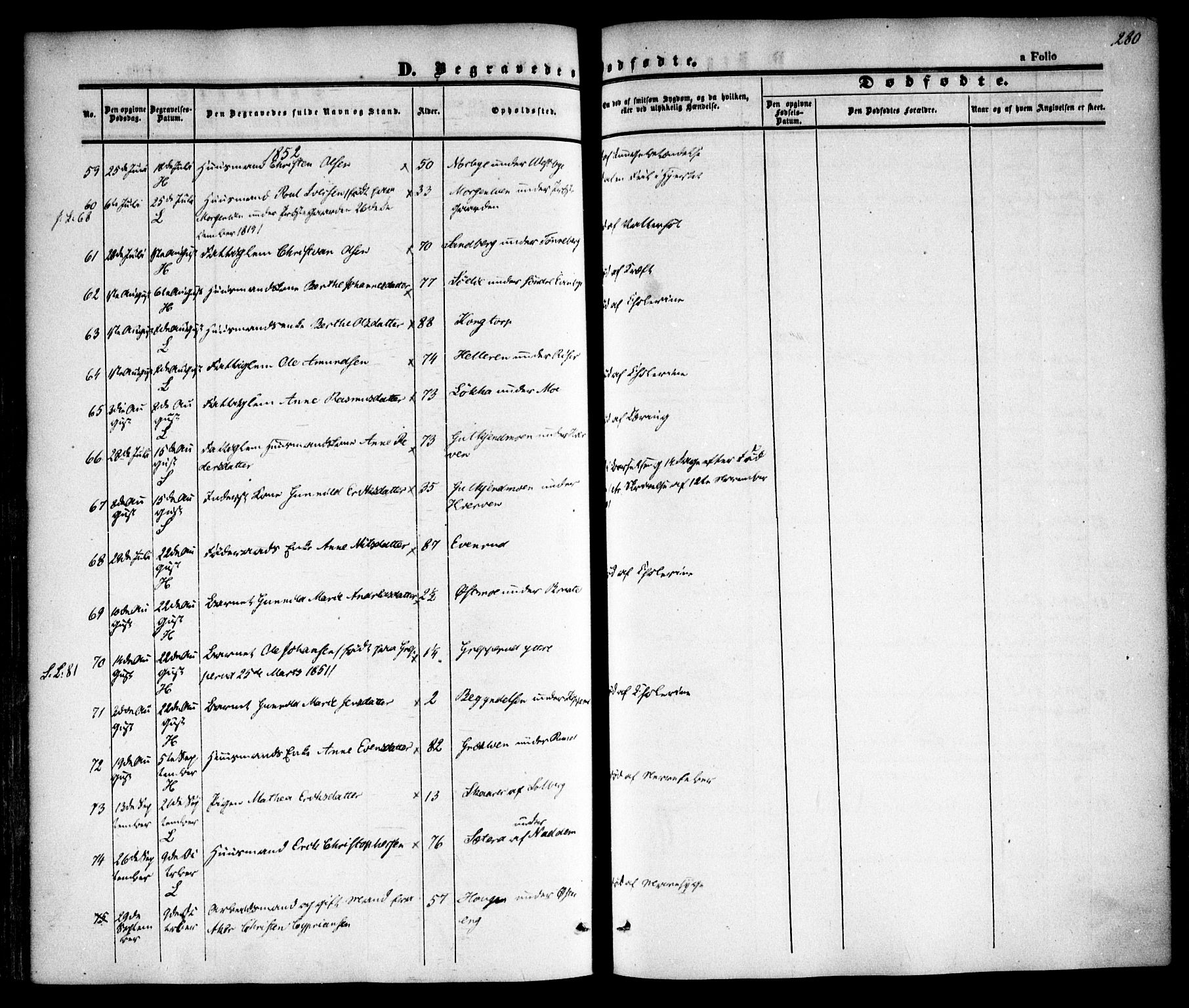 Høland prestekontor Kirkebøker, AV/SAO-A-10346a/F/Fa/L0009: Parish register (official) no. I 9, 1846-1853, p. 280