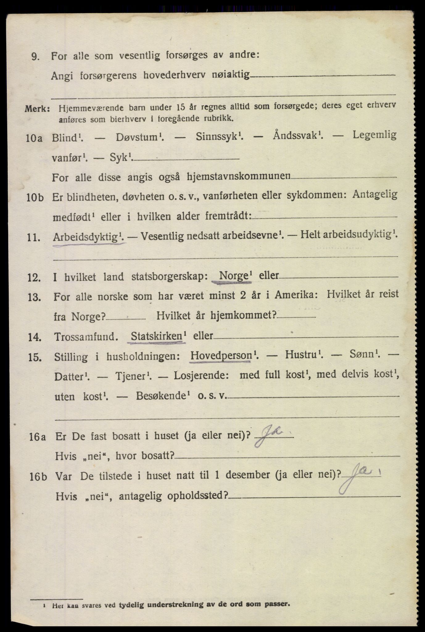 SAK, 1920 census for Øyestad, 1920, p. 5913