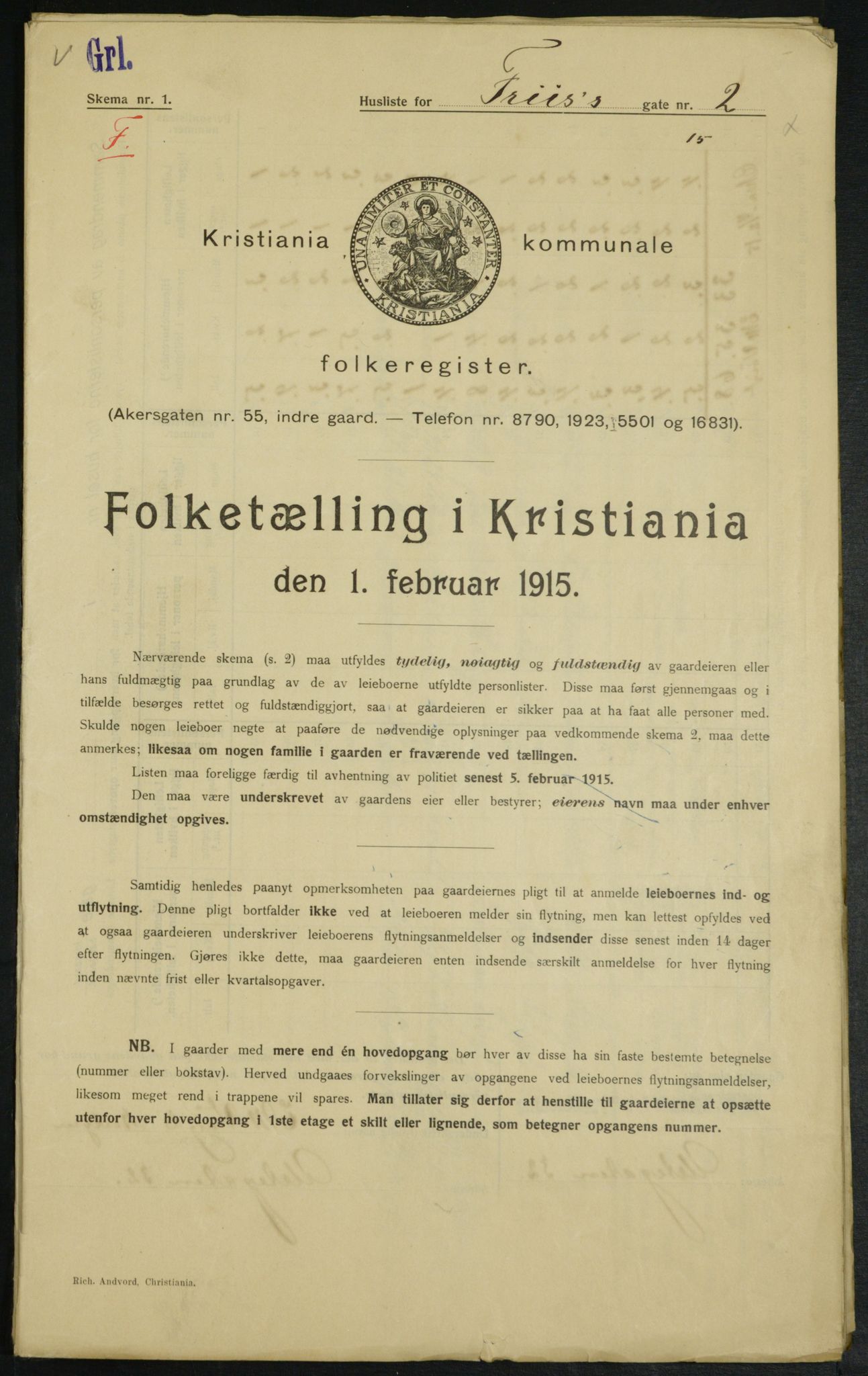 OBA, Municipal Census 1915 for Kristiania, 1915, p. 26441