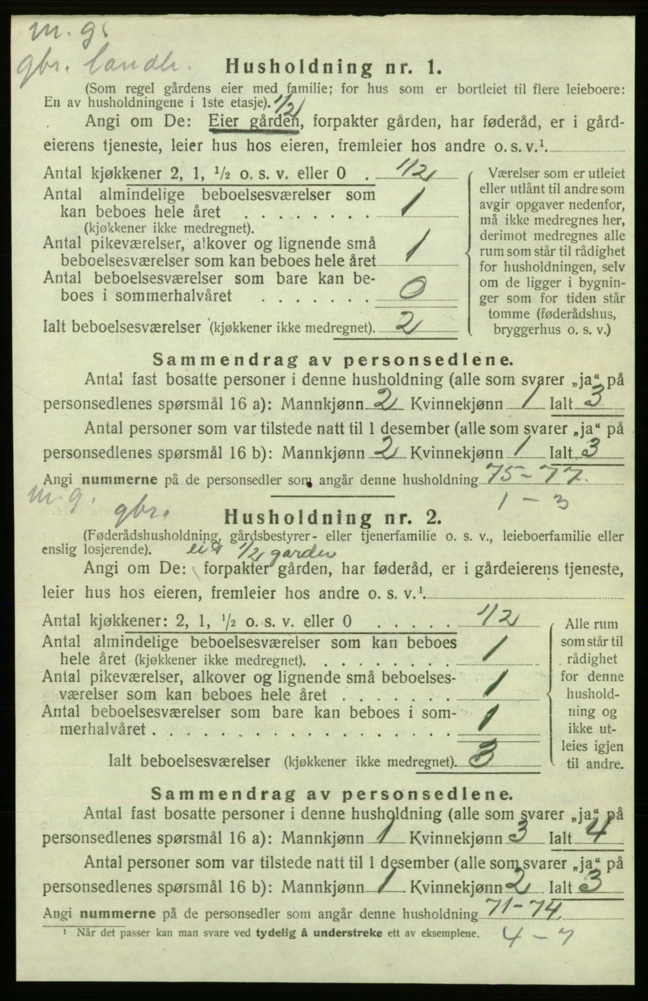 SAB, 1920 census for Kvinnherad, 1920, p. 977