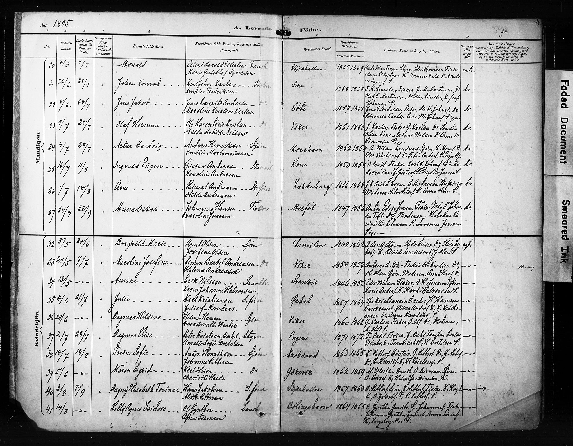 Hvaler prestekontor Kirkebøker, SAO/A-2001/F/Fa/L0009: Parish register (official) no. I 9, 1895-1906, p. 4