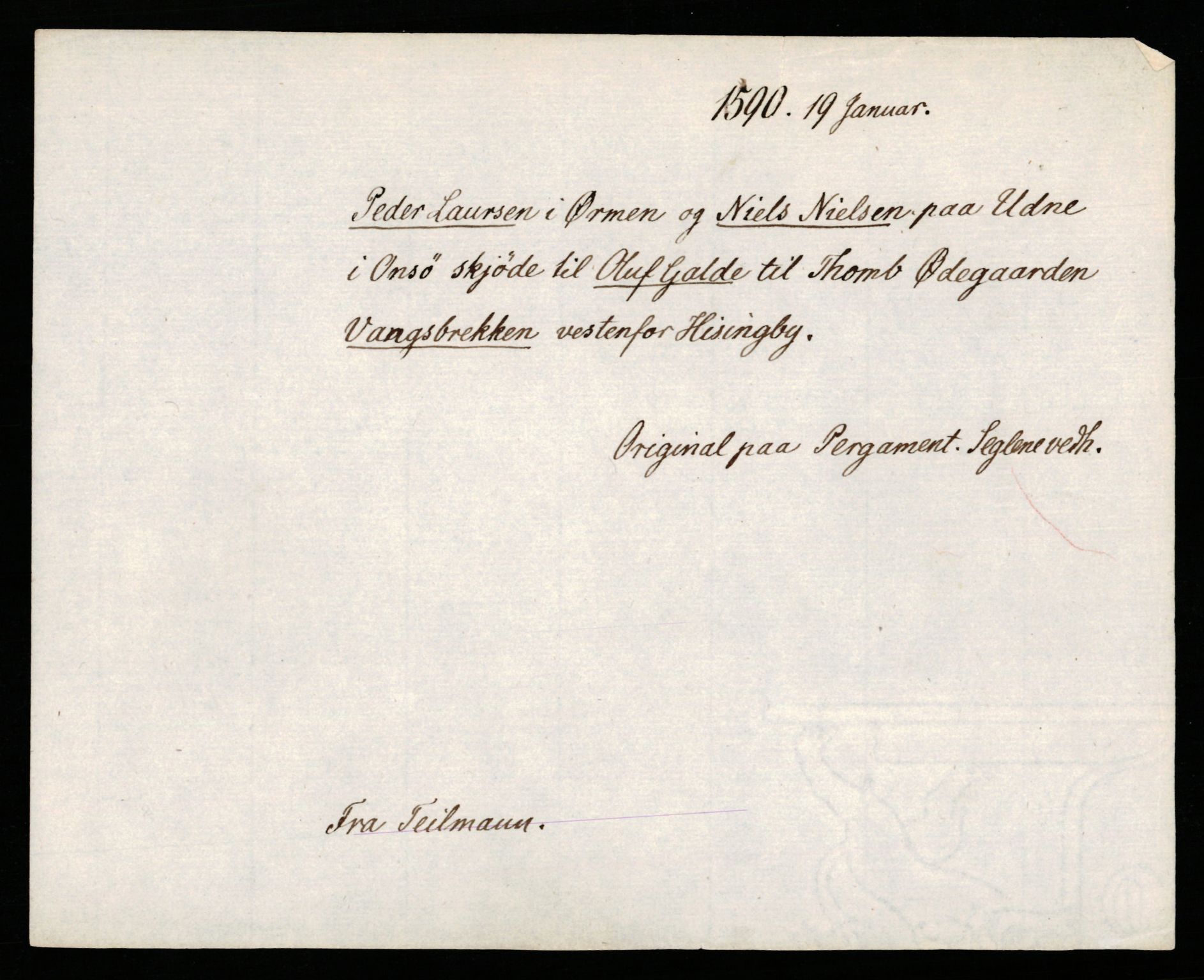 Riksarkivets diplomsamling, AV/RA-EA-5965/F35/F35b/L0003: Riksarkivets diplomer, seddelregister, 1583-1592, p. 423