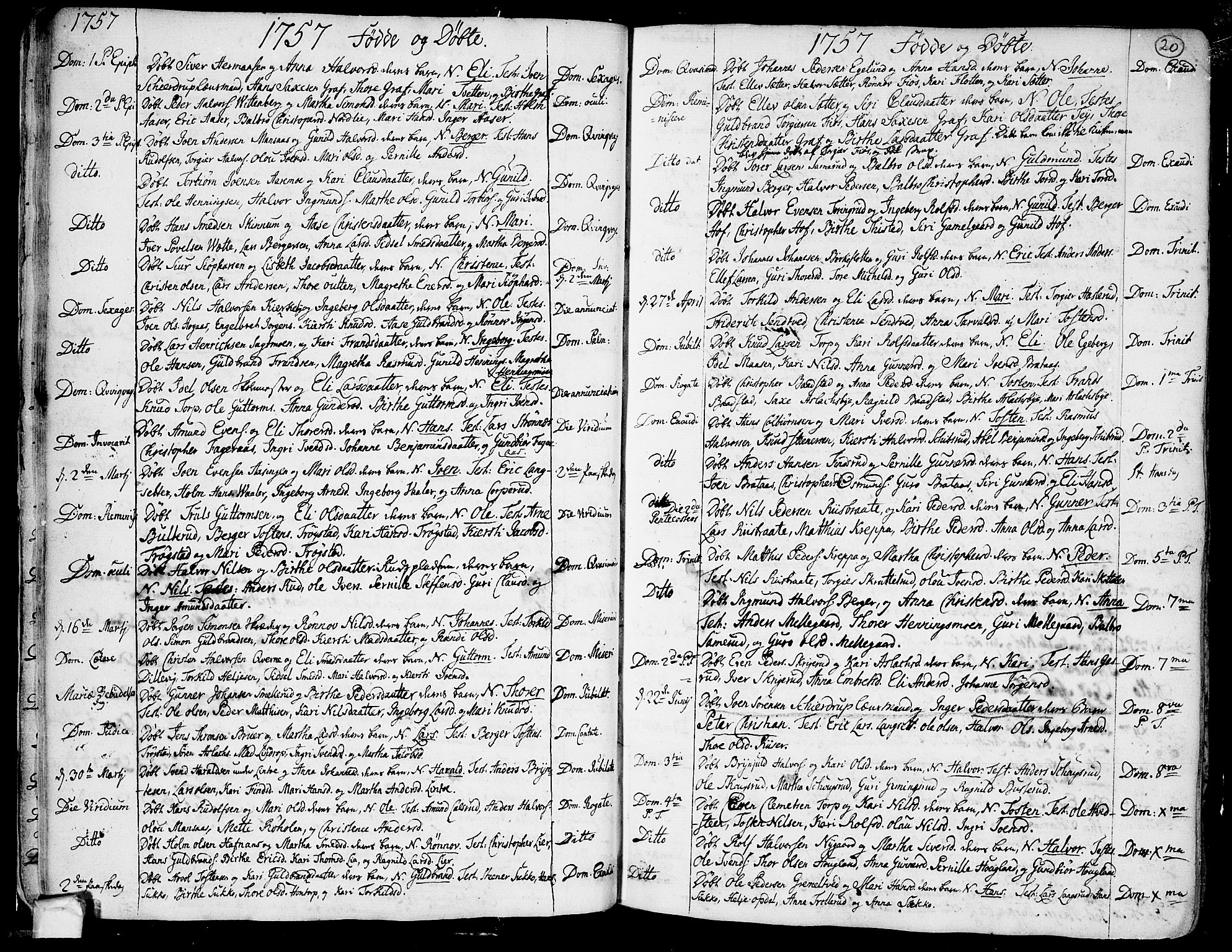 Trøgstad prestekontor Kirkebøker, AV/SAO-A-10925/F/Fa/L0004: Parish register (official) no. I 4, 1750-1784, p. 20