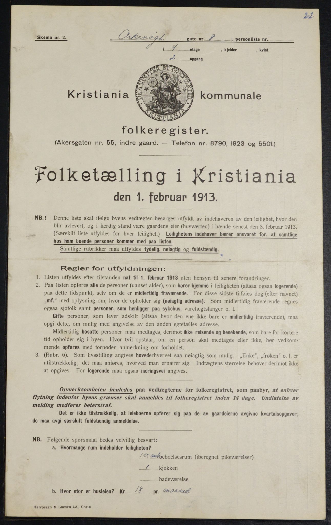 OBA, Municipal Census 1914 for Kristiania, 1914, p. 76113