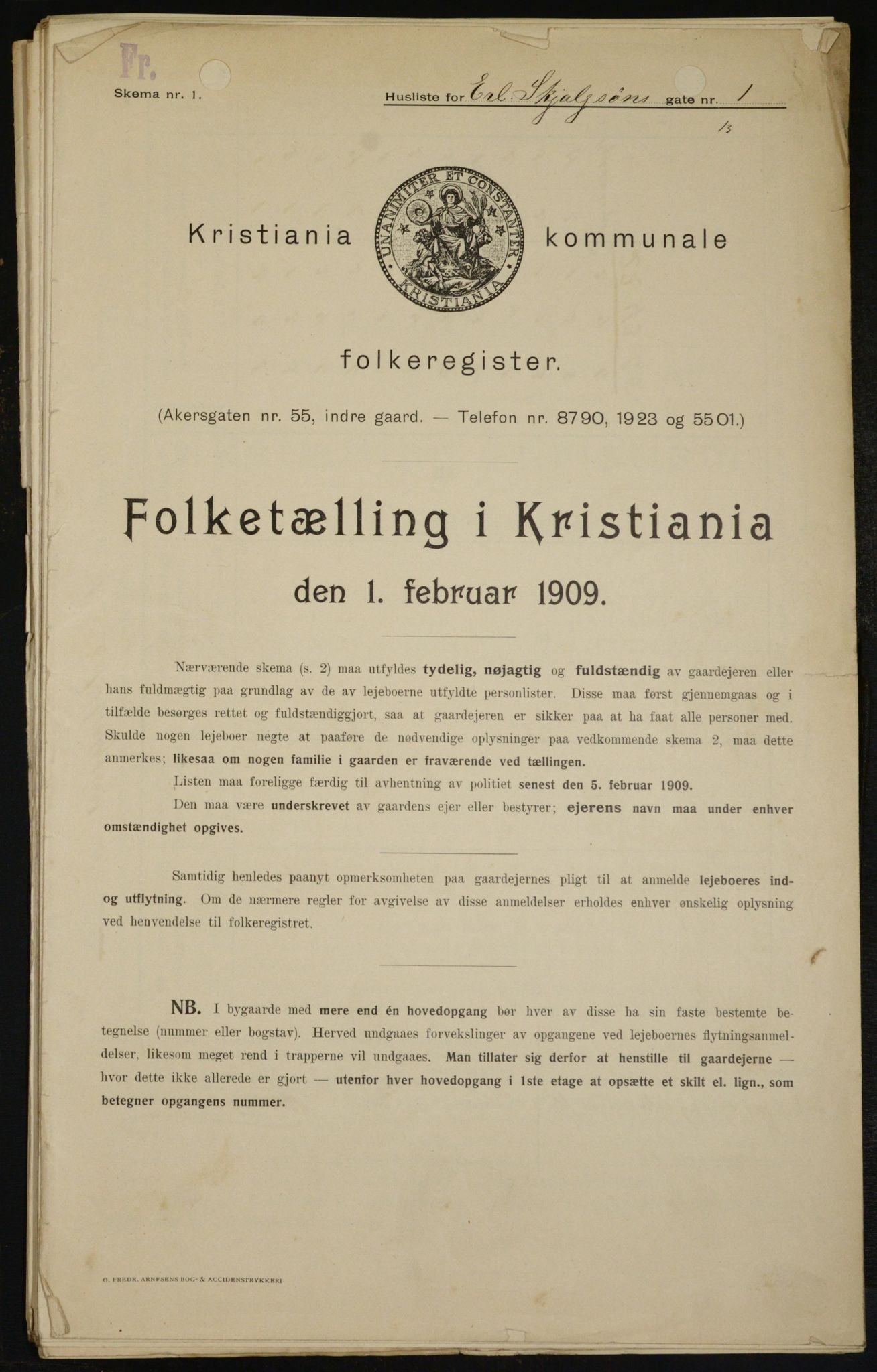 OBA, Municipal Census 1909 for Kristiania, 1909, p. 19863