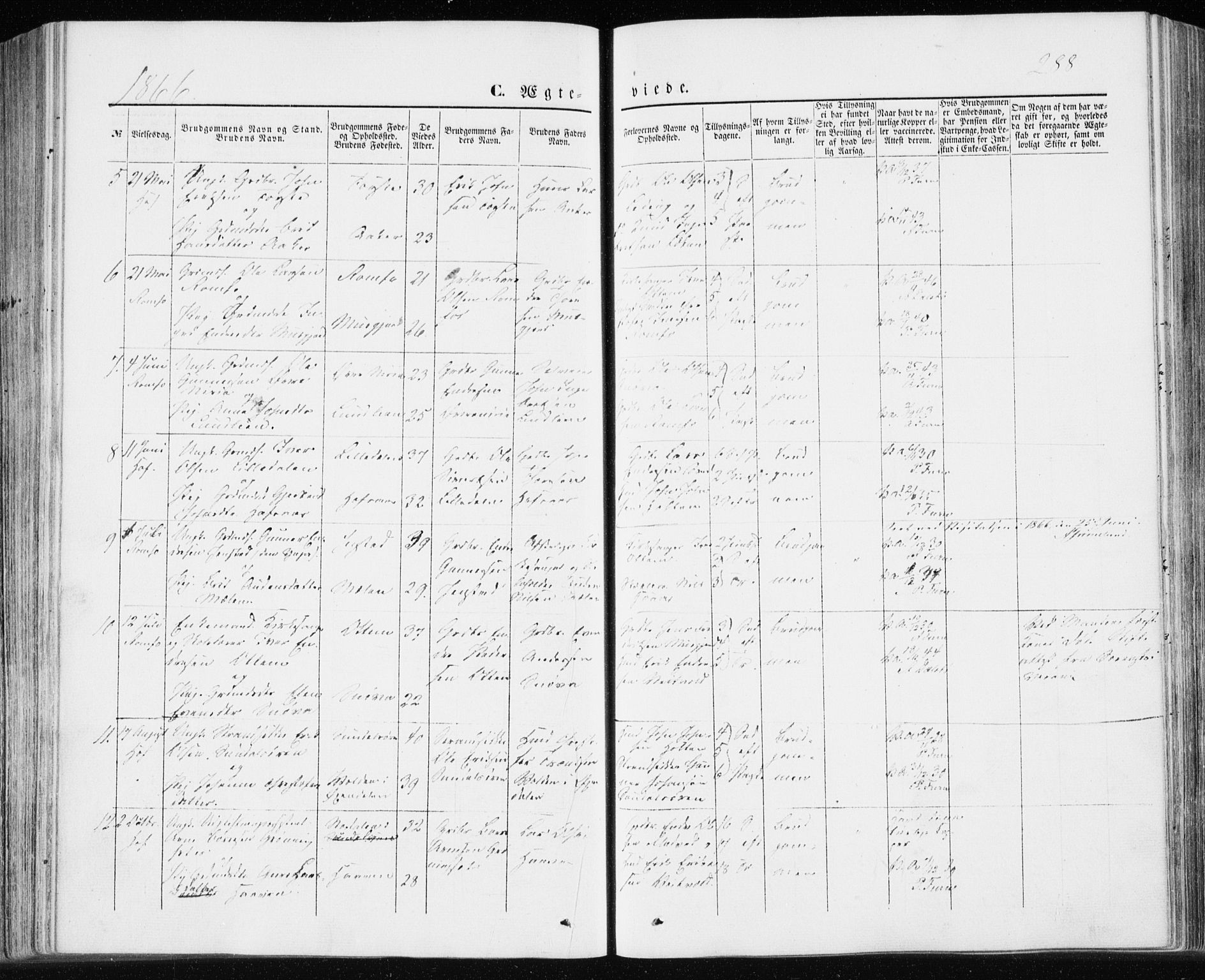 Ministerialprotokoller, klokkerbøker og fødselsregistre - Møre og Romsdal, AV/SAT-A-1454/590/L1013: Parish register (official) no. 590A05, 1847-1877, p. 288