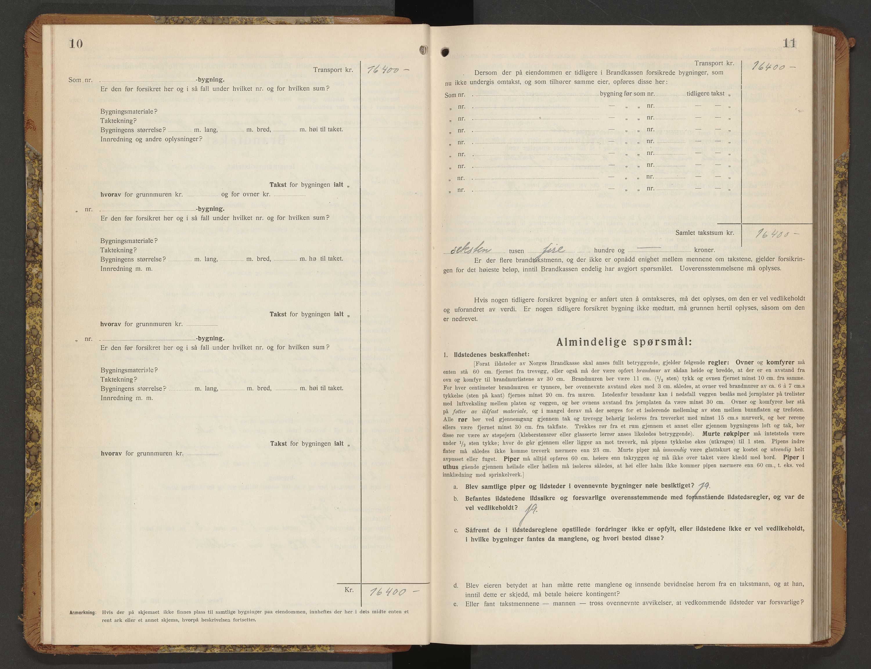 Norges Brannkasse Borgund, AV/SAT-A-5495/Fb/L0002: Branntakstprotokoll, 1935-1940, p. 10-11