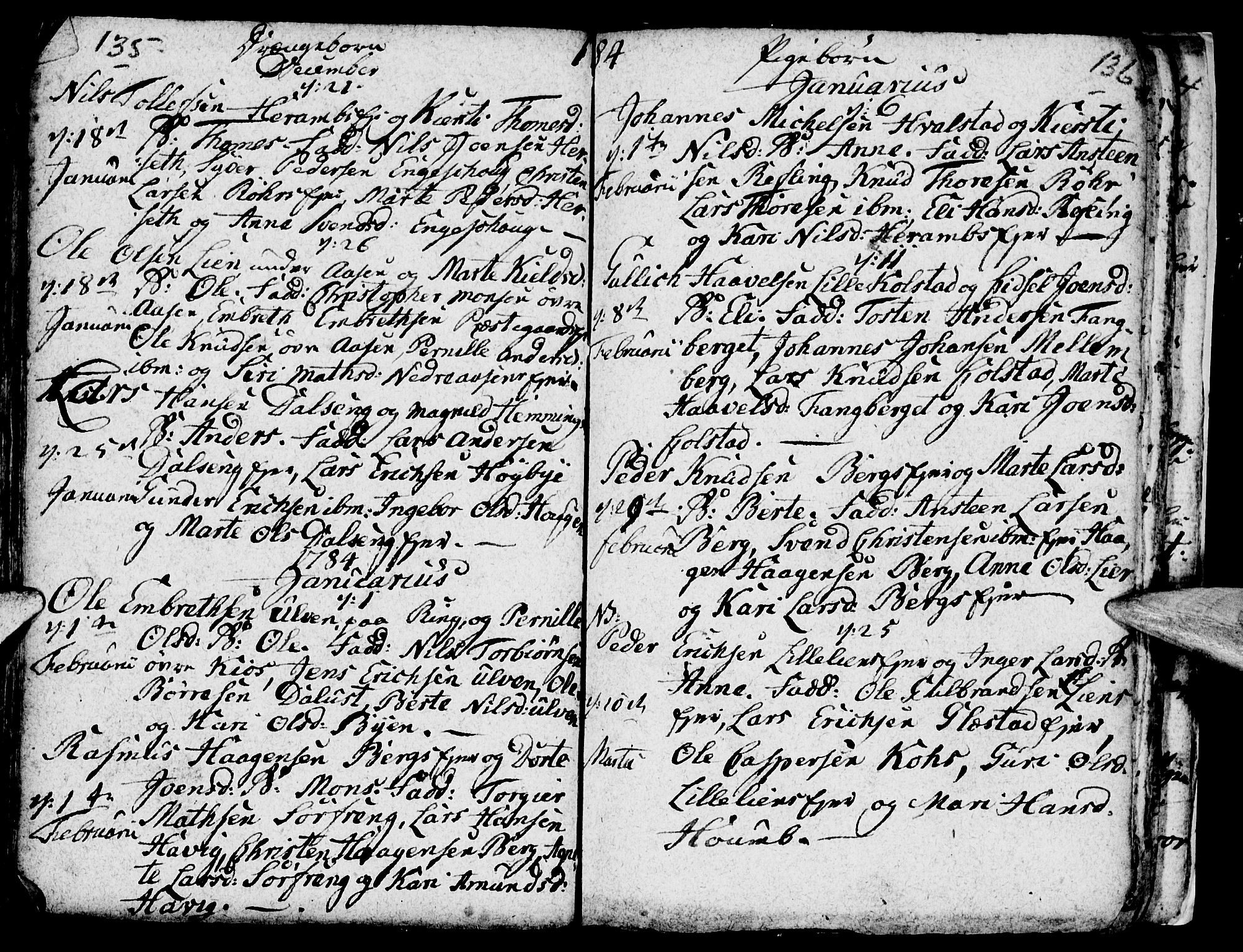 Ringsaker prestekontor, SAH/PREST-014/I/Ia/L0005/0003: Parish register draft no. 1C, 1780-1784, p. 135-136