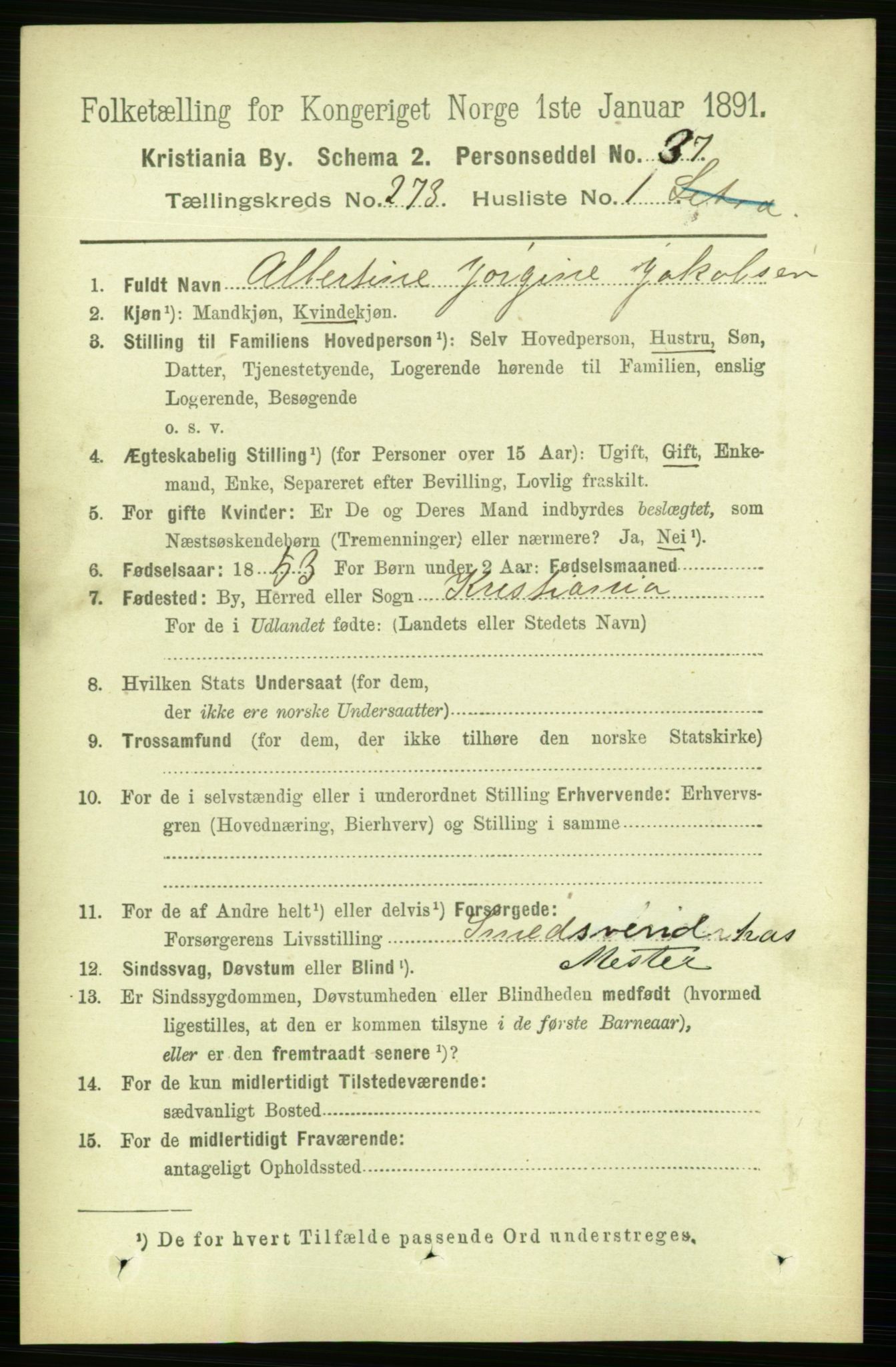 RA, 1891 census for 0301 Kristiania, 1891, p. 165796