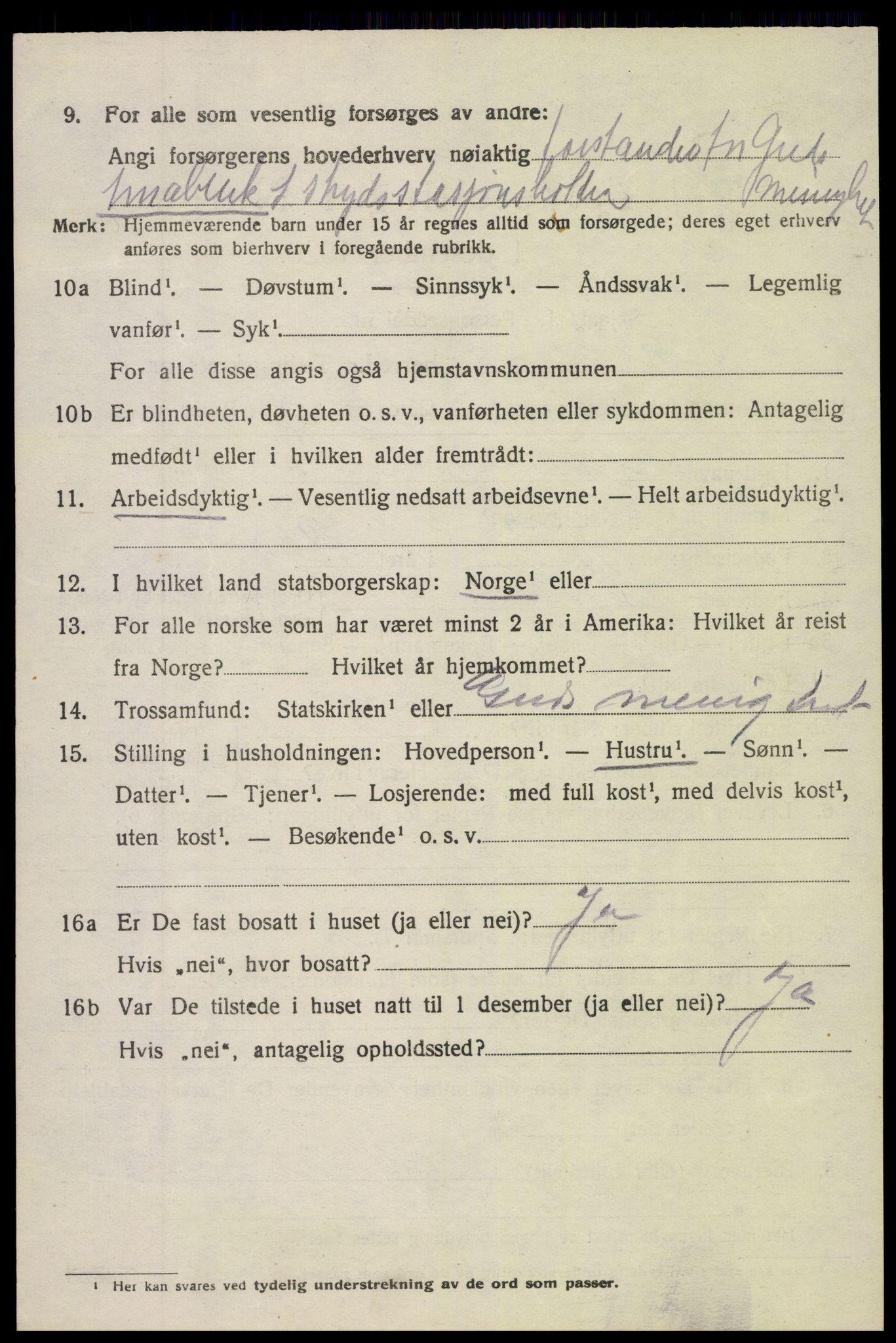 SAK, 1920 census for Vegårshei, 1920, p. 3783