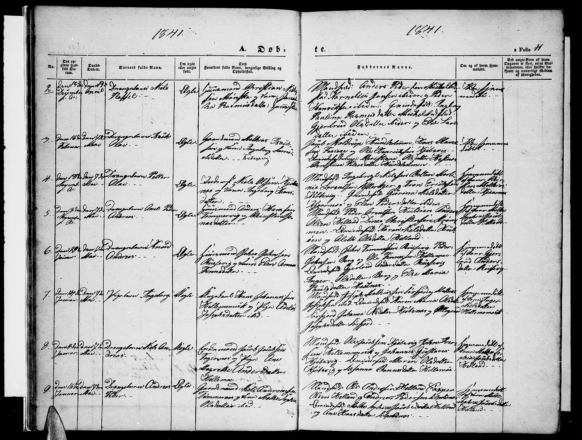 Ministerialprotokoller, klokkerbøker og fødselsregistre - Nordland, AV/SAT-A-1459/872/L1045: Parish register (copy) no. 872C01, 1840-1851, p. 11