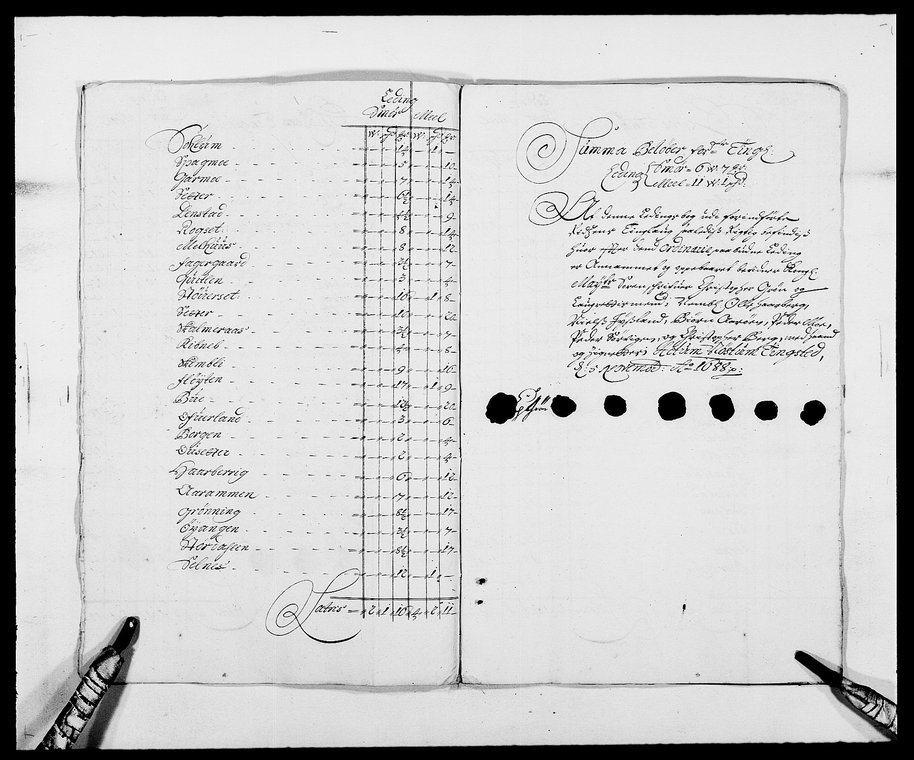 Rentekammeret inntil 1814, Reviderte regnskaper, Fogderegnskap, AV/RA-EA-4092/R57/L3846: Fogderegnskap Fosen, 1688, p. 141