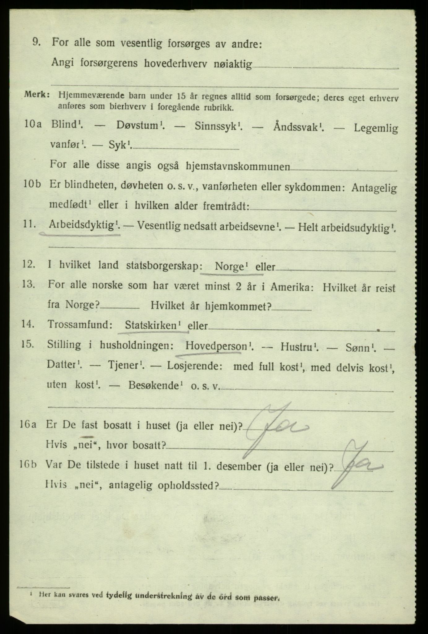 SAB, 1920 census for Fjell, 1920, p. 6383