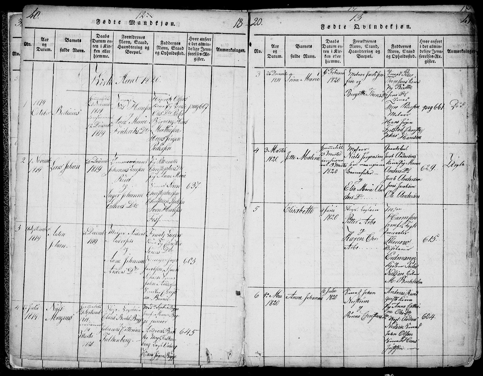 Larvik kirkebøker, AV/SAKO-A-352/F/Fb/L0002: Parish register (official) no. II 2, 1818-1842, p. 40-41