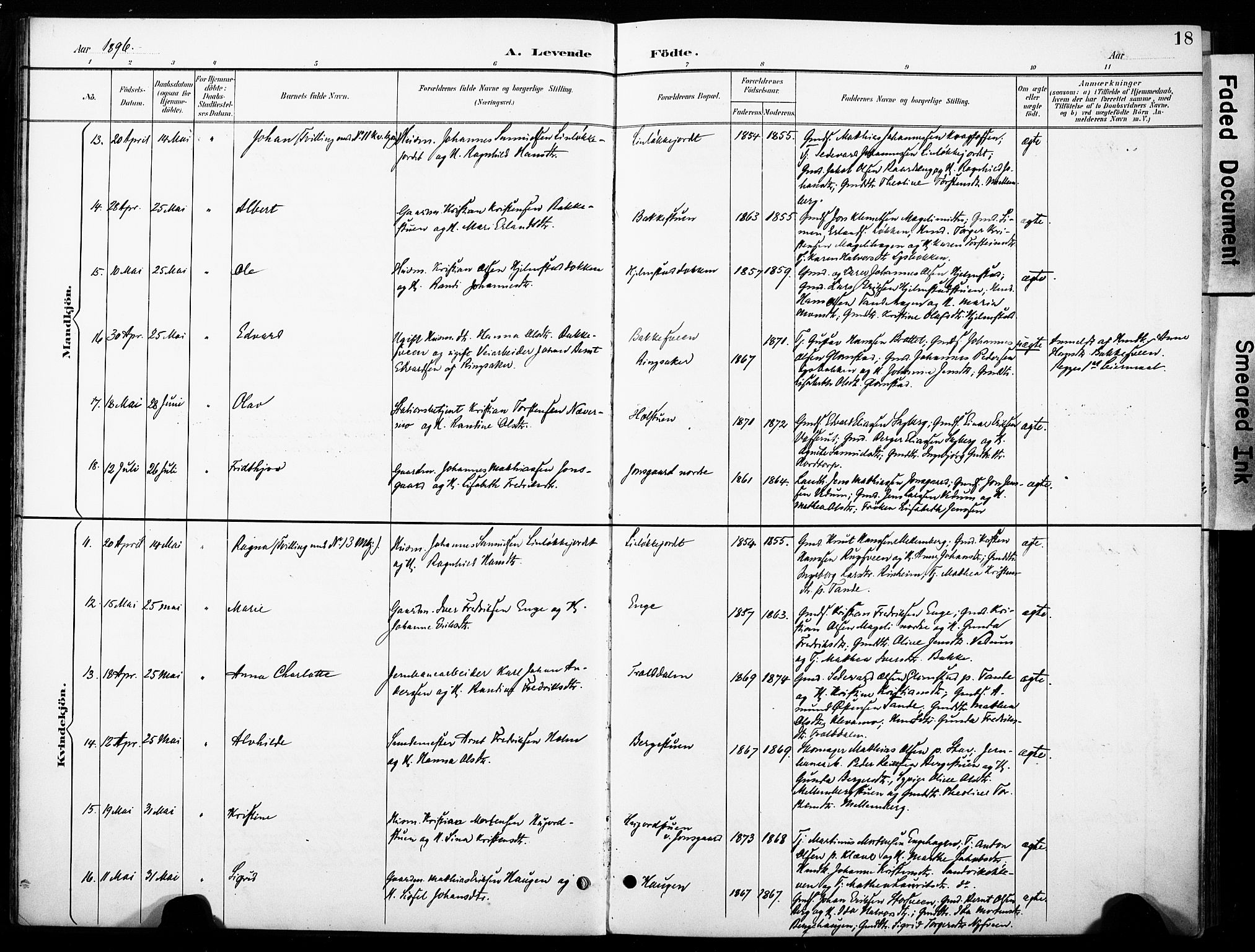 Øyer prestekontor, AV/SAH-PREST-084/H/Ha/Haa/L0011: Parish register (official) no. 11, 1894-1905, p. 18