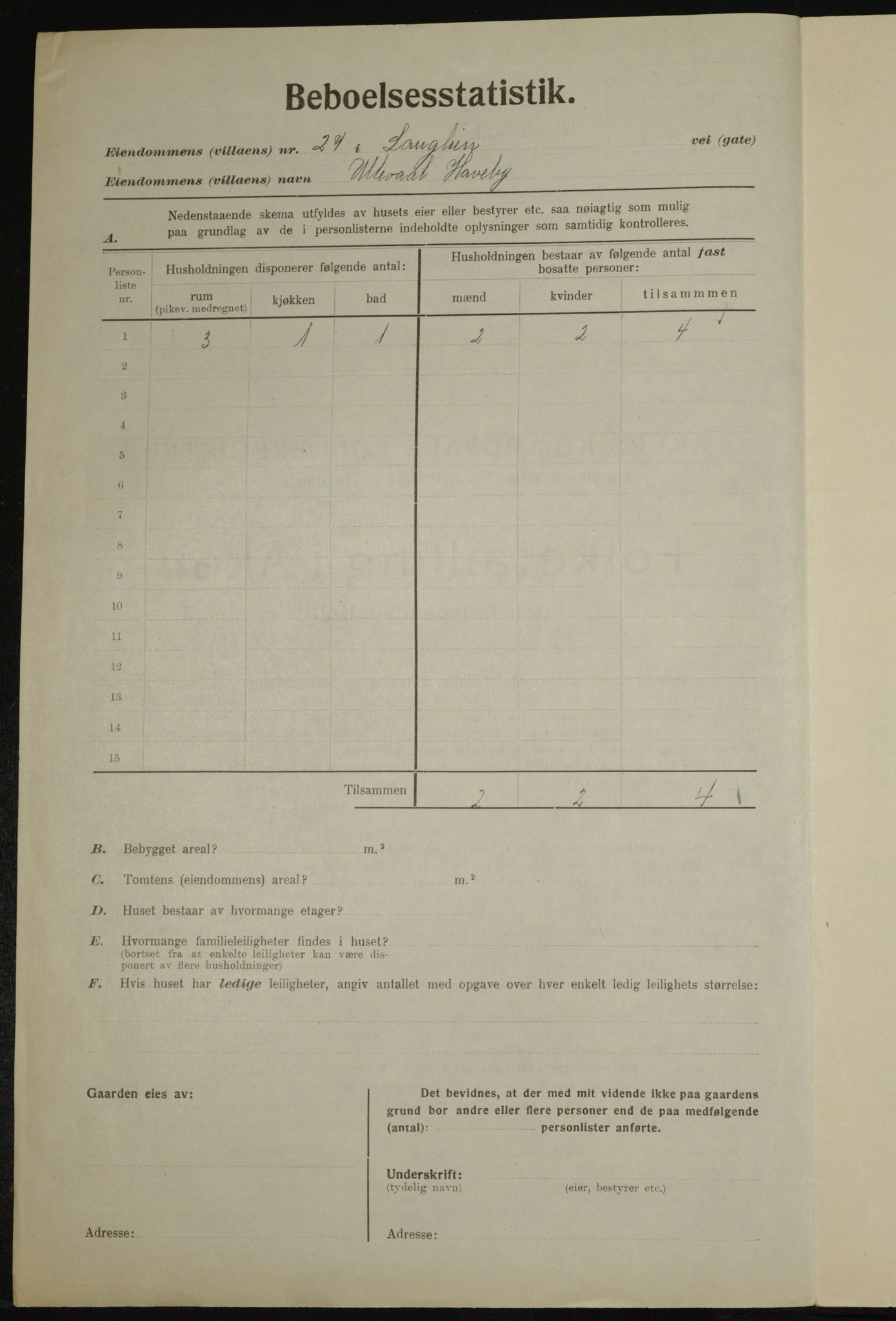 , Municipal Census 1923 for Aker, 1923, p. 21354