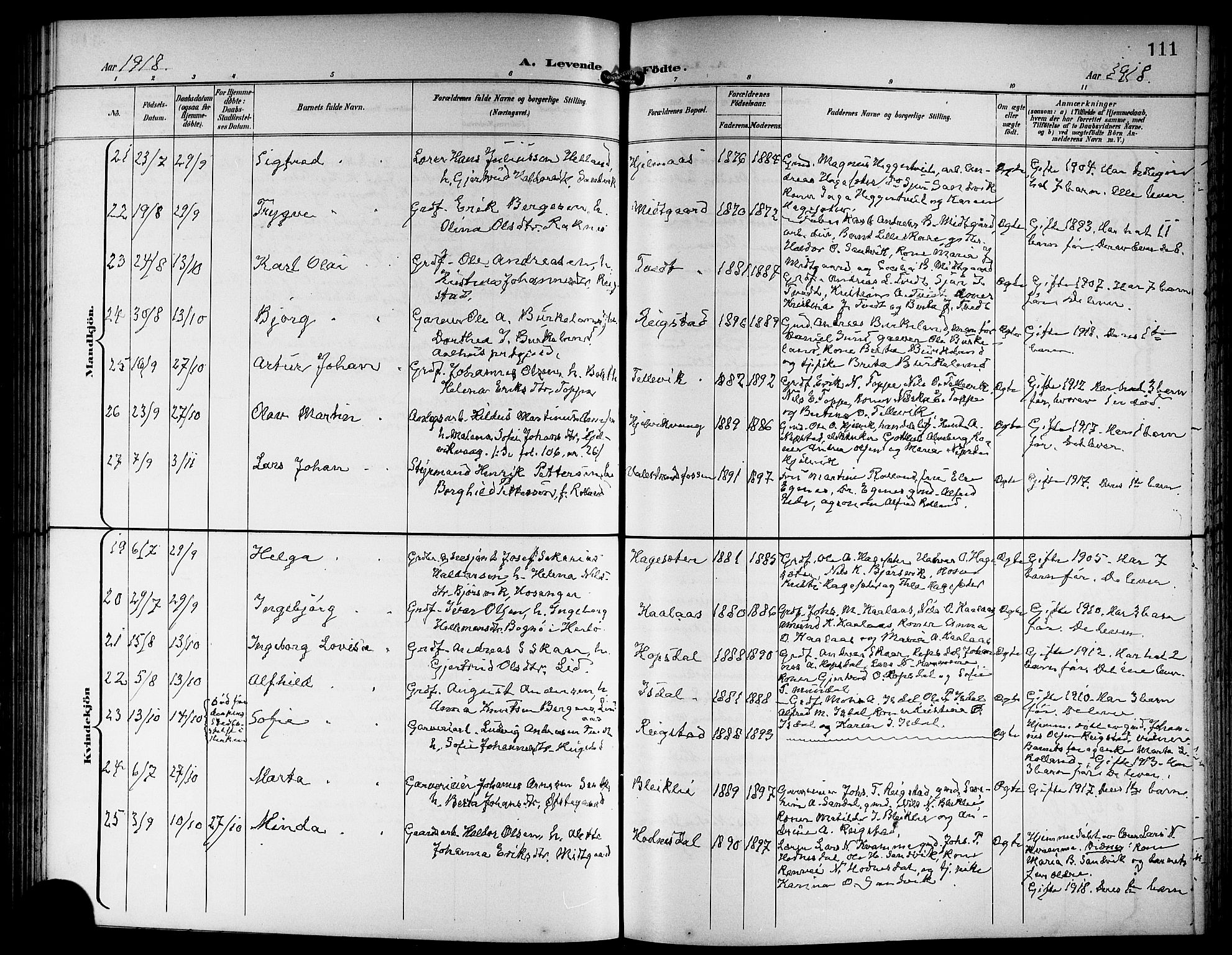 Hamre sokneprestembete, SAB/A-75501/H/Ha/Hab: Parish register (copy) no. B 4, 1898-1919, p. 111