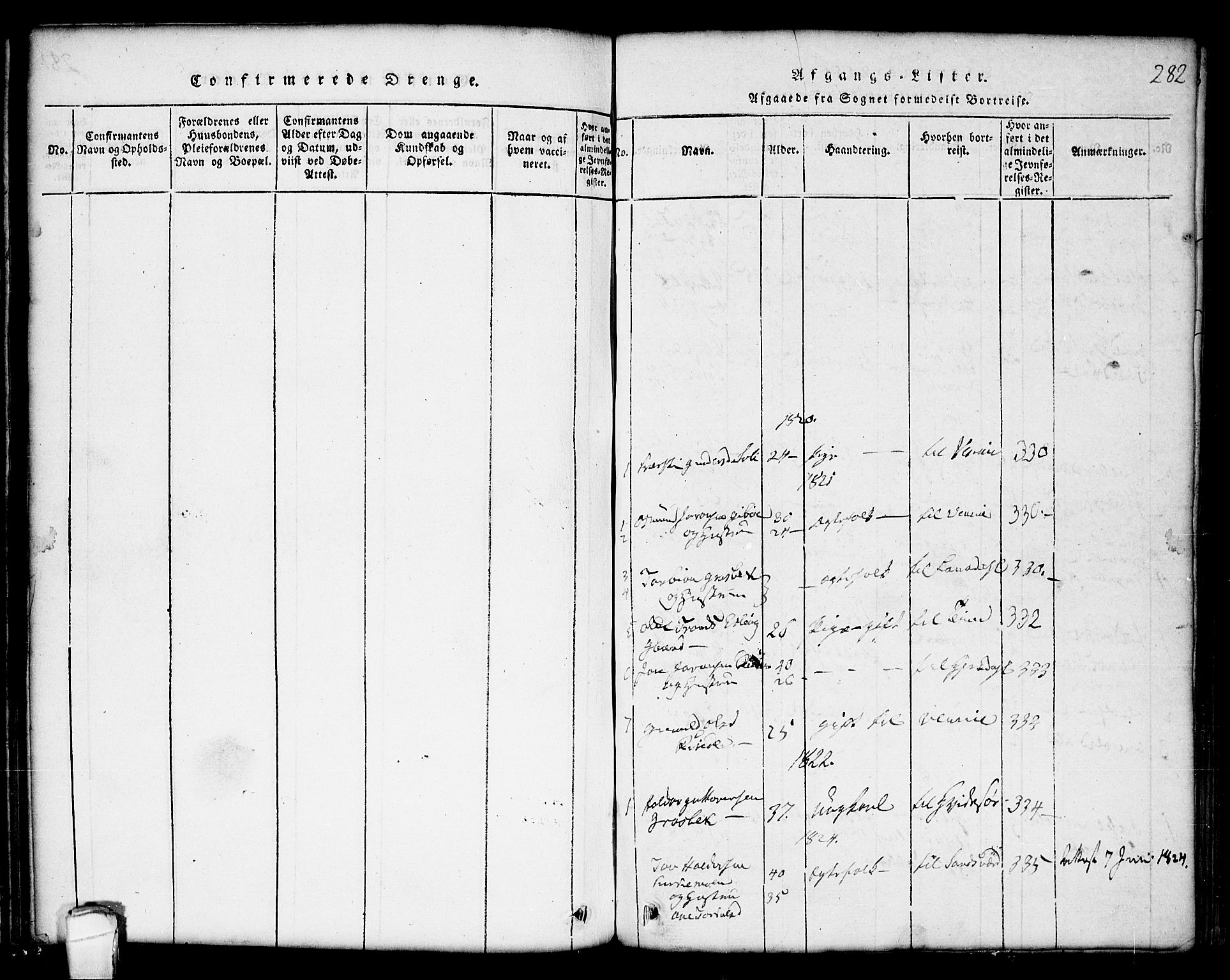 Seljord kirkebøker, AV/SAKO-A-20/G/Gc/L0001: Parish register (copy) no. III 1, 1815-1849, p. 282