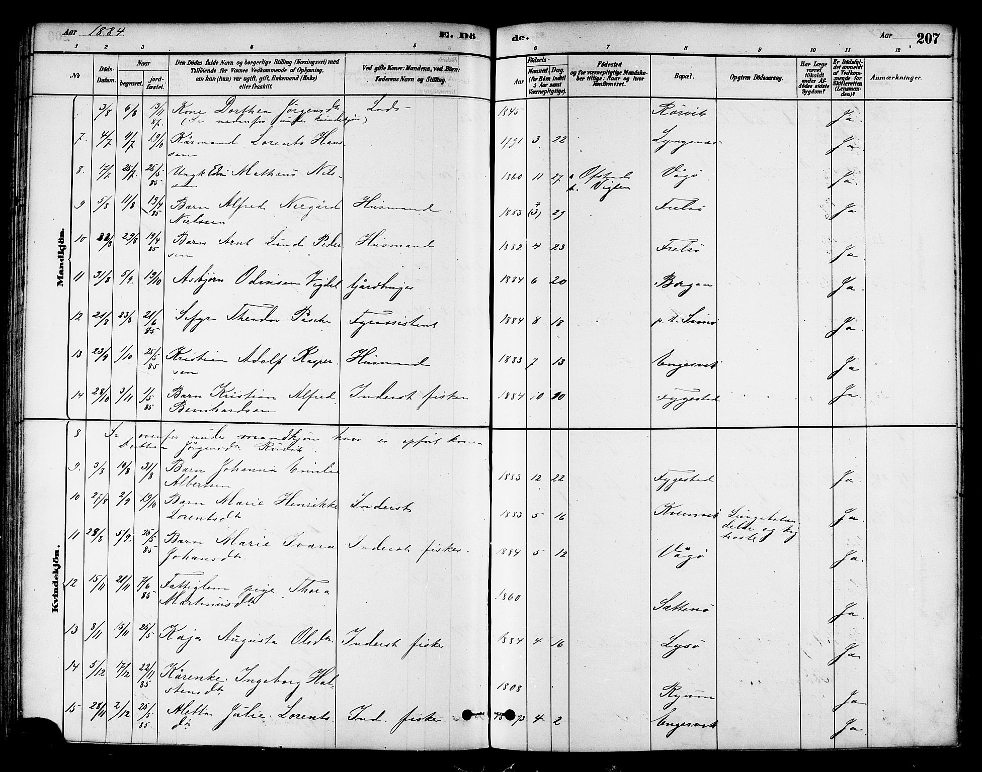Ministerialprotokoller, klokkerbøker og fødselsregistre - Nord-Trøndelag, SAT/A-1458/786/L0686: Parish register (official) no. 786A02, 1880-1887, p. 207