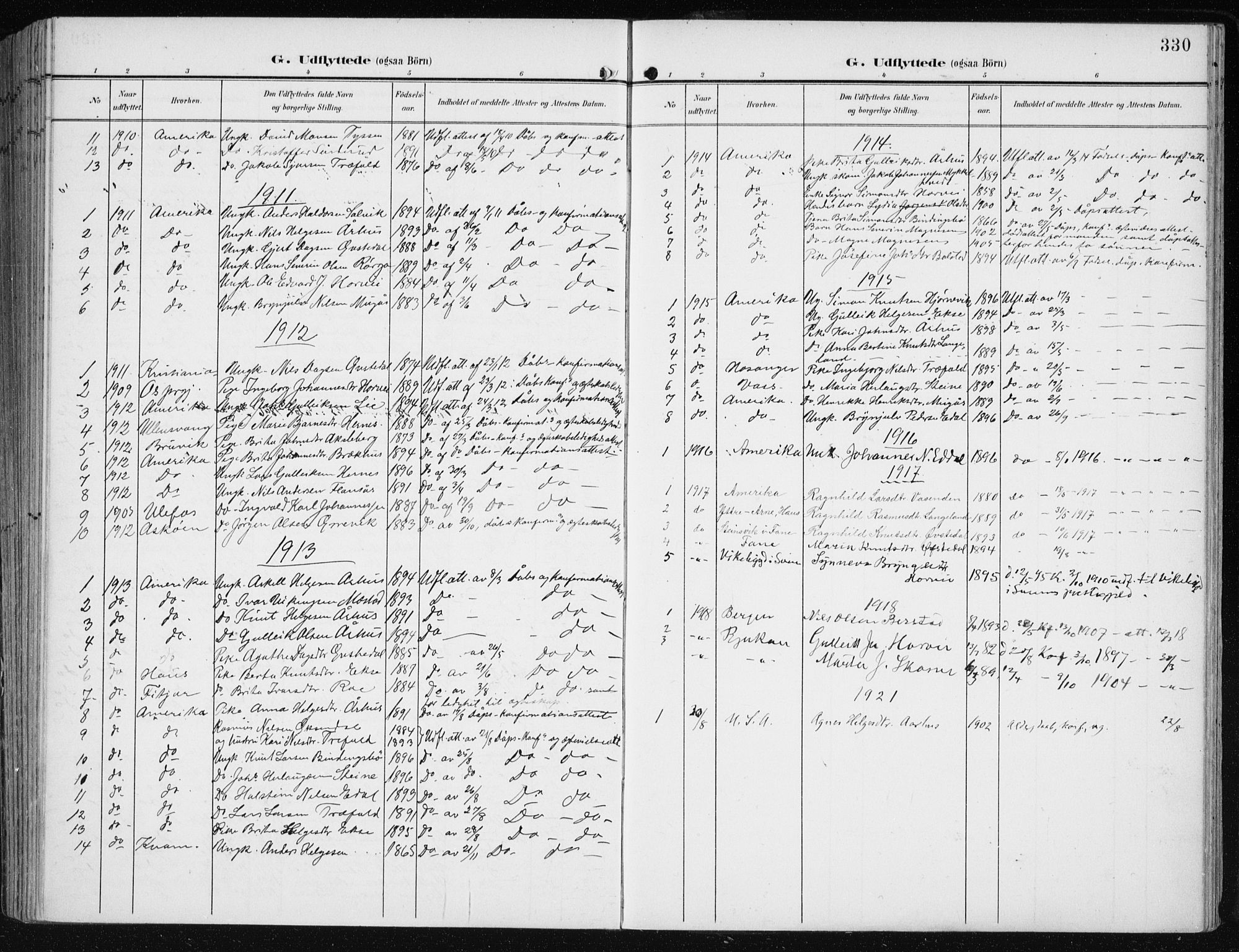 Evanger sokneprestembete, AV/SAB-A-99924: Parish register (official) no. A  3, 1900-1930, p. 330