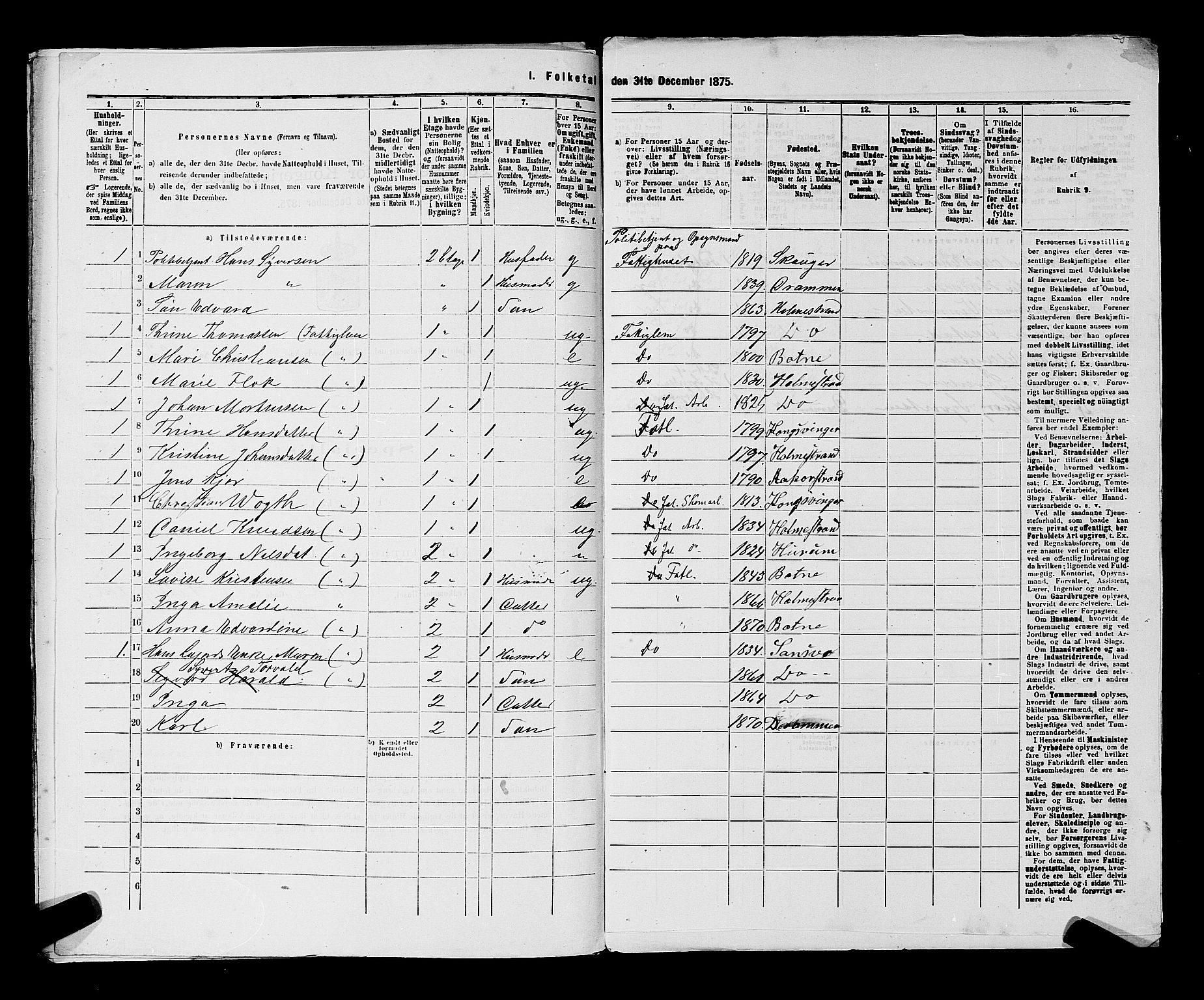 SAKO, 1875 census for 0702P Holmestrand, 1875, p. 237