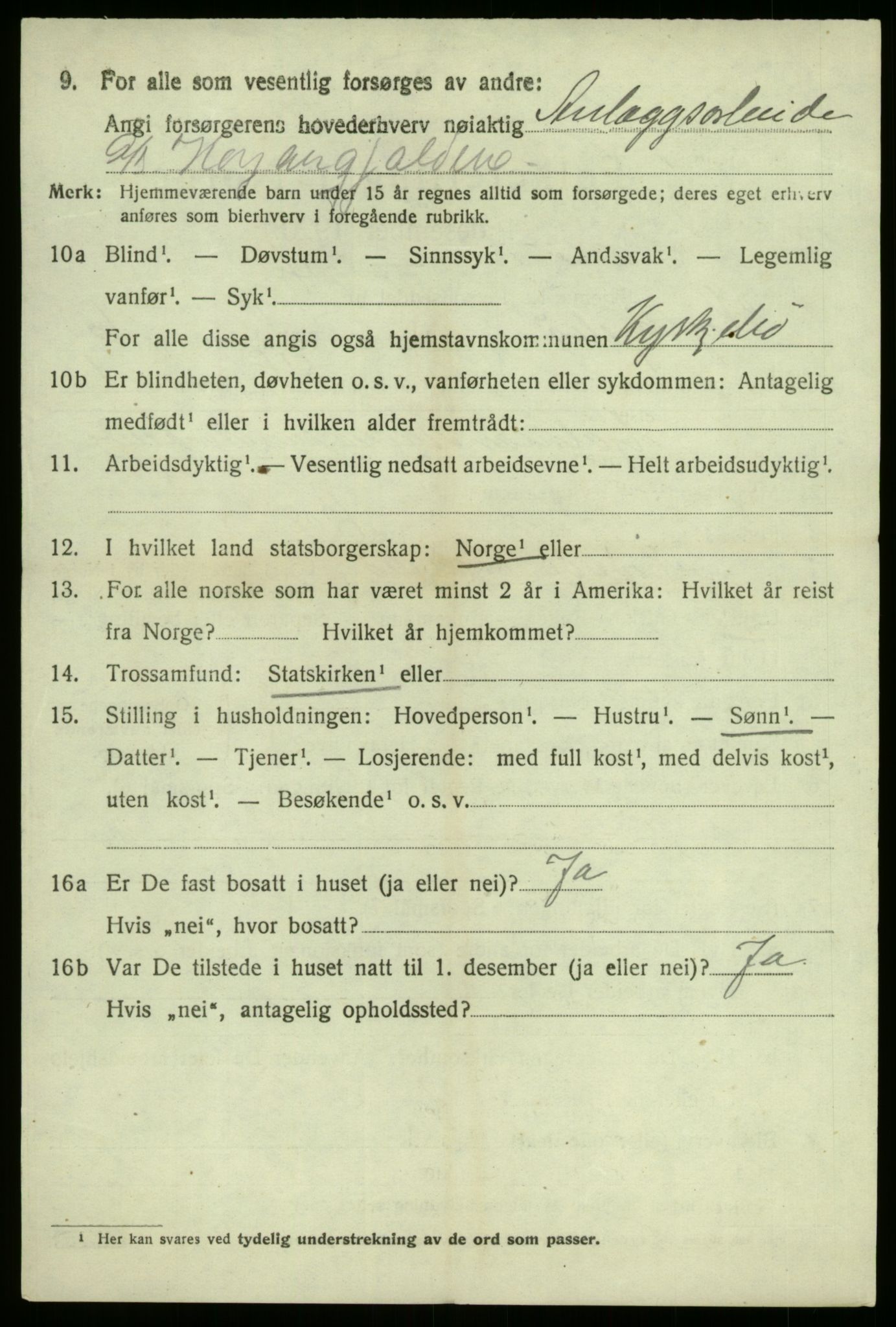 SAB, 1920 census for Kyrkjebø, 1920, p. 3462