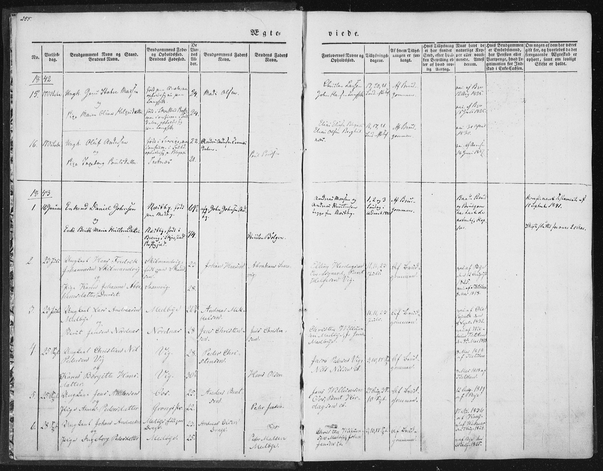 Ministerialprotokoller, klokkerbøker og fødselsregistre - Nordland, SAT/A-1459/847/L0667: Parish register (official) no. 847A07, 1842-1871, p. 255