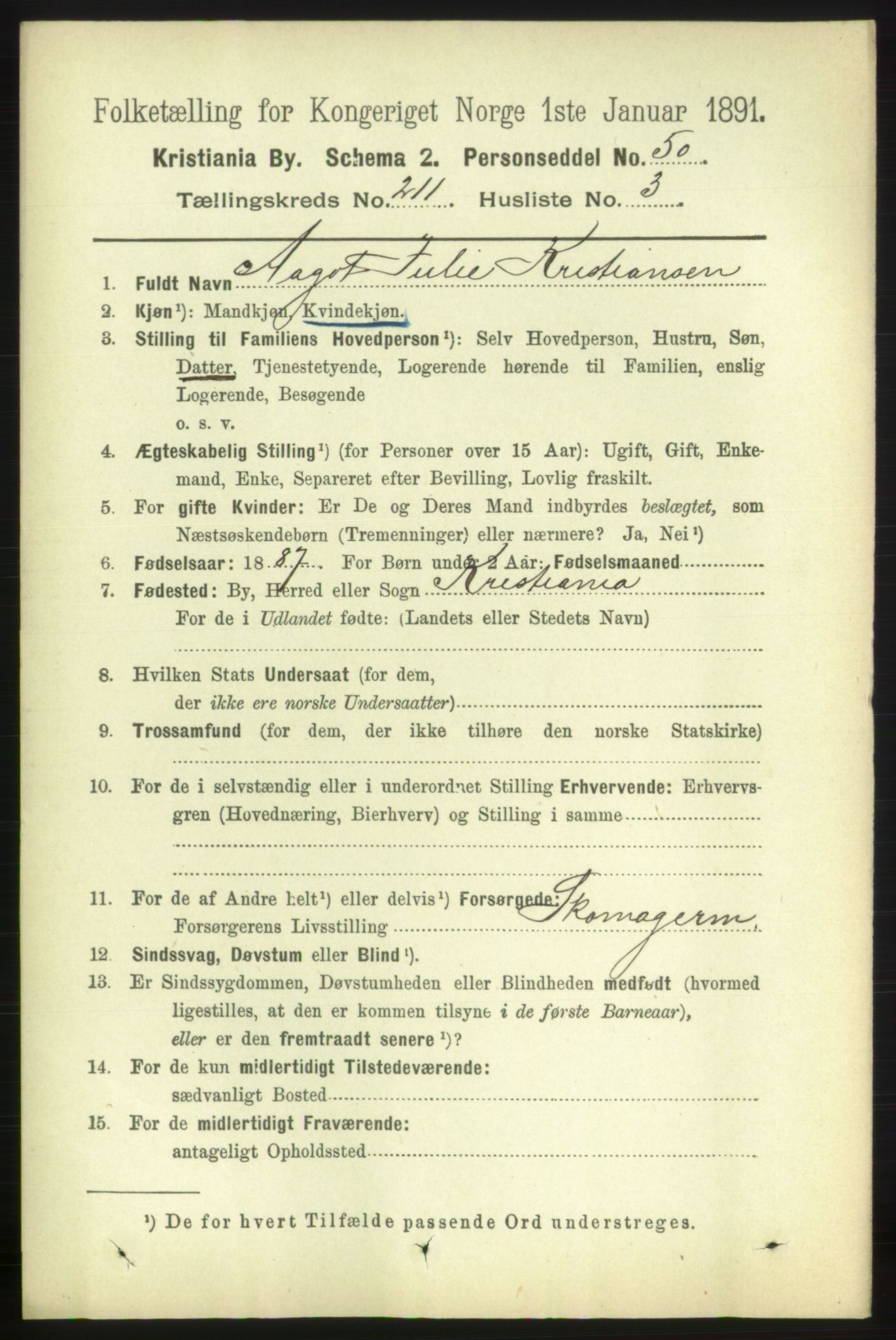 RA, 1891 census for 0301 Kristiania, 1891, p. 125975