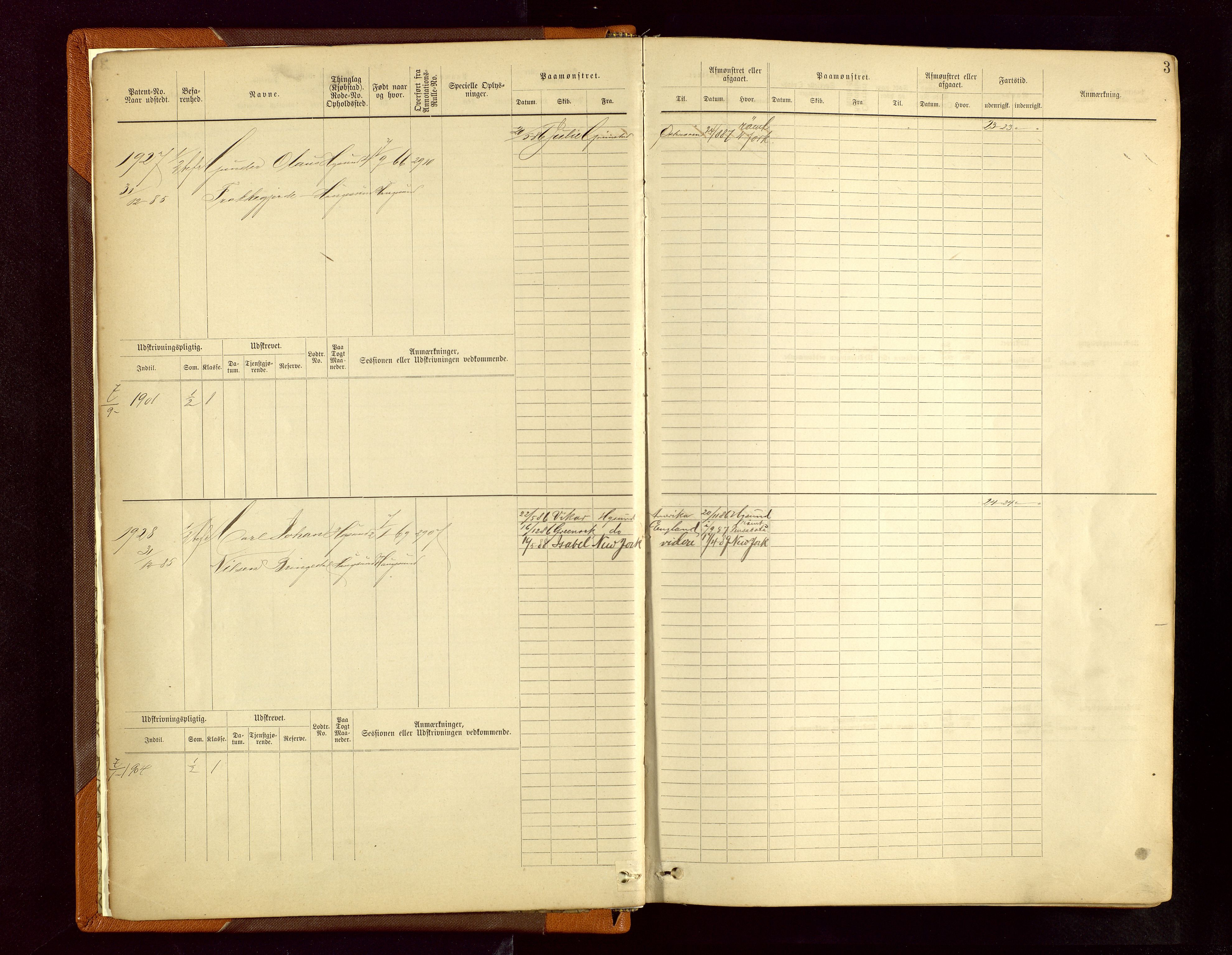 Haugesund sjømannskontor, AV/SAST-A-102007/F/Fb/Fbb/L0006: Sjøfartsrulle Haugesund krets nr.1923-2884, 1868-1948, p. 3