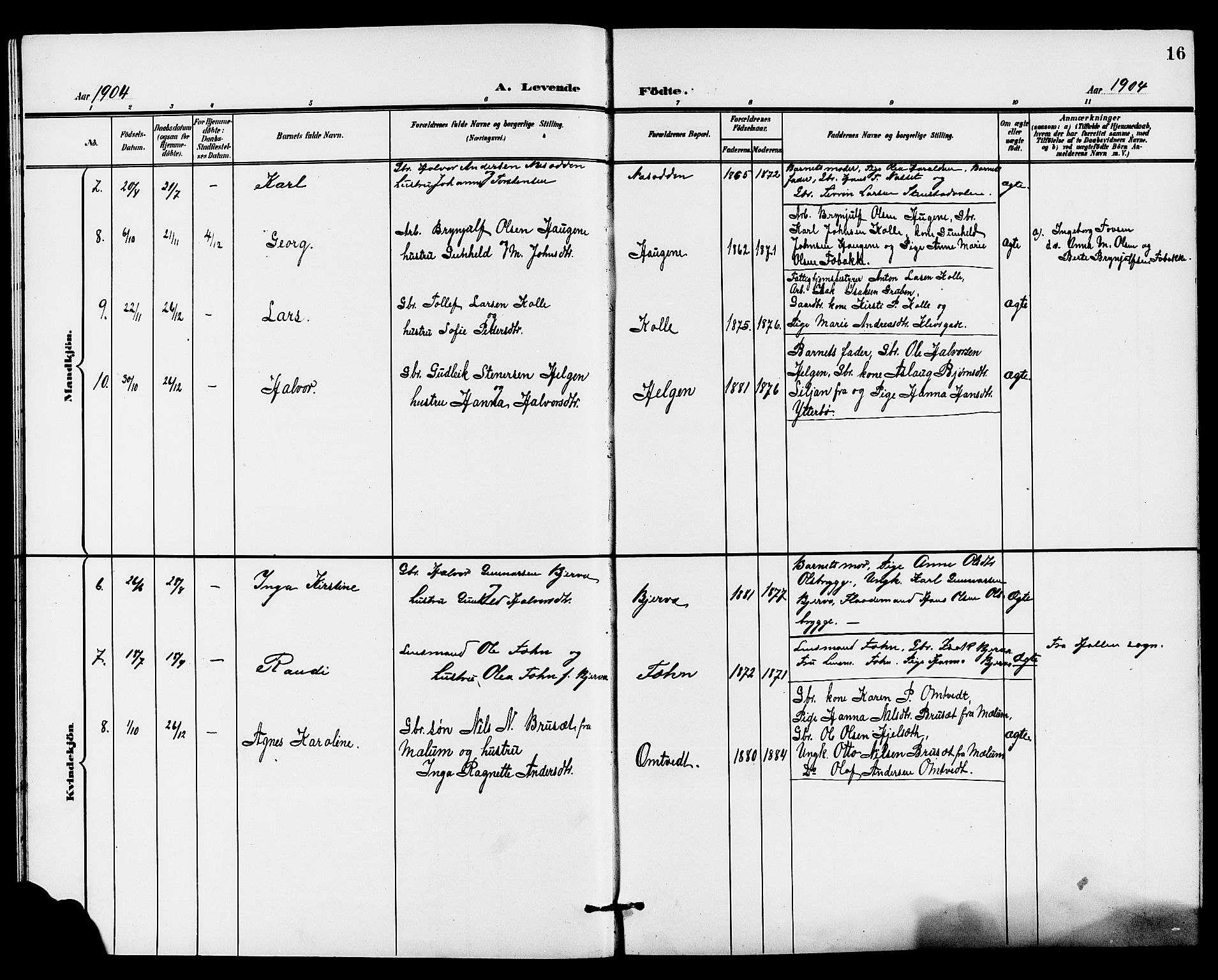 Holla kirkebøker, AV/SAKO-A-272/G/Gb/L0002: Parish register (copy) no. II 2, 1897-1913, p. 16