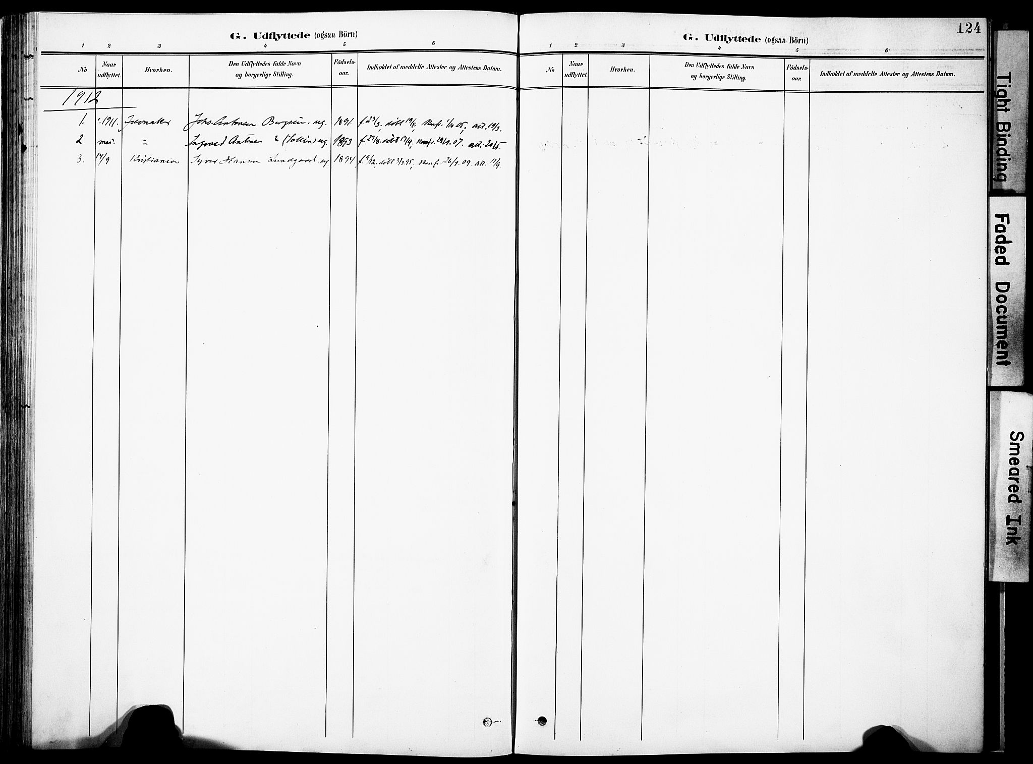 Nordre Land prestekontor, SAH/PREST-124/H/Ha/Haa/L0006: Parish register (official) no. 6, 1897-1914, p. 124