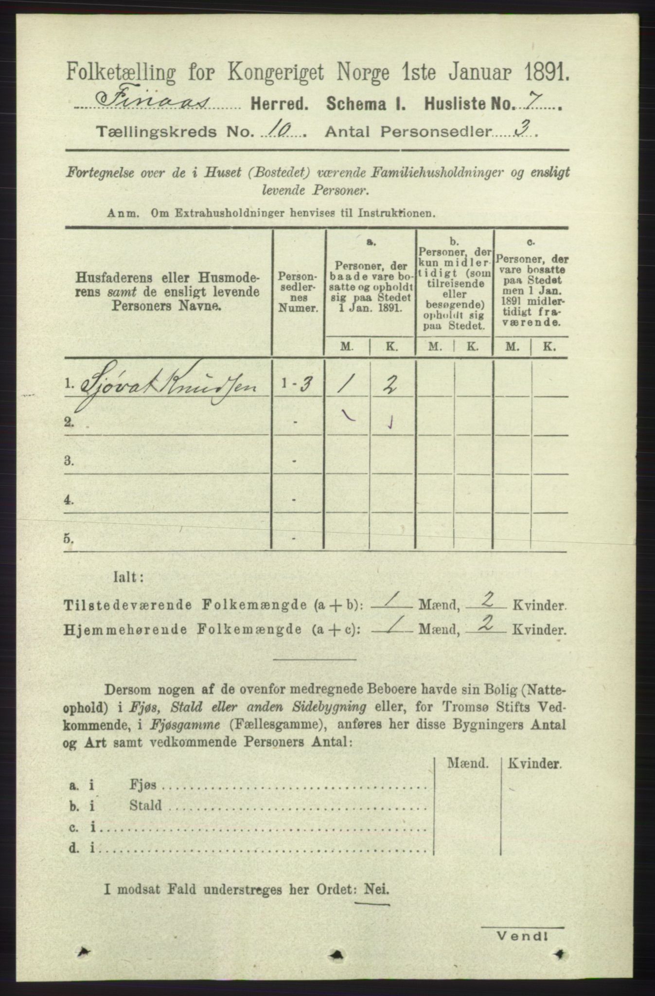 RA, 1891 census for 1218 Finnås, 1891, p. 4428