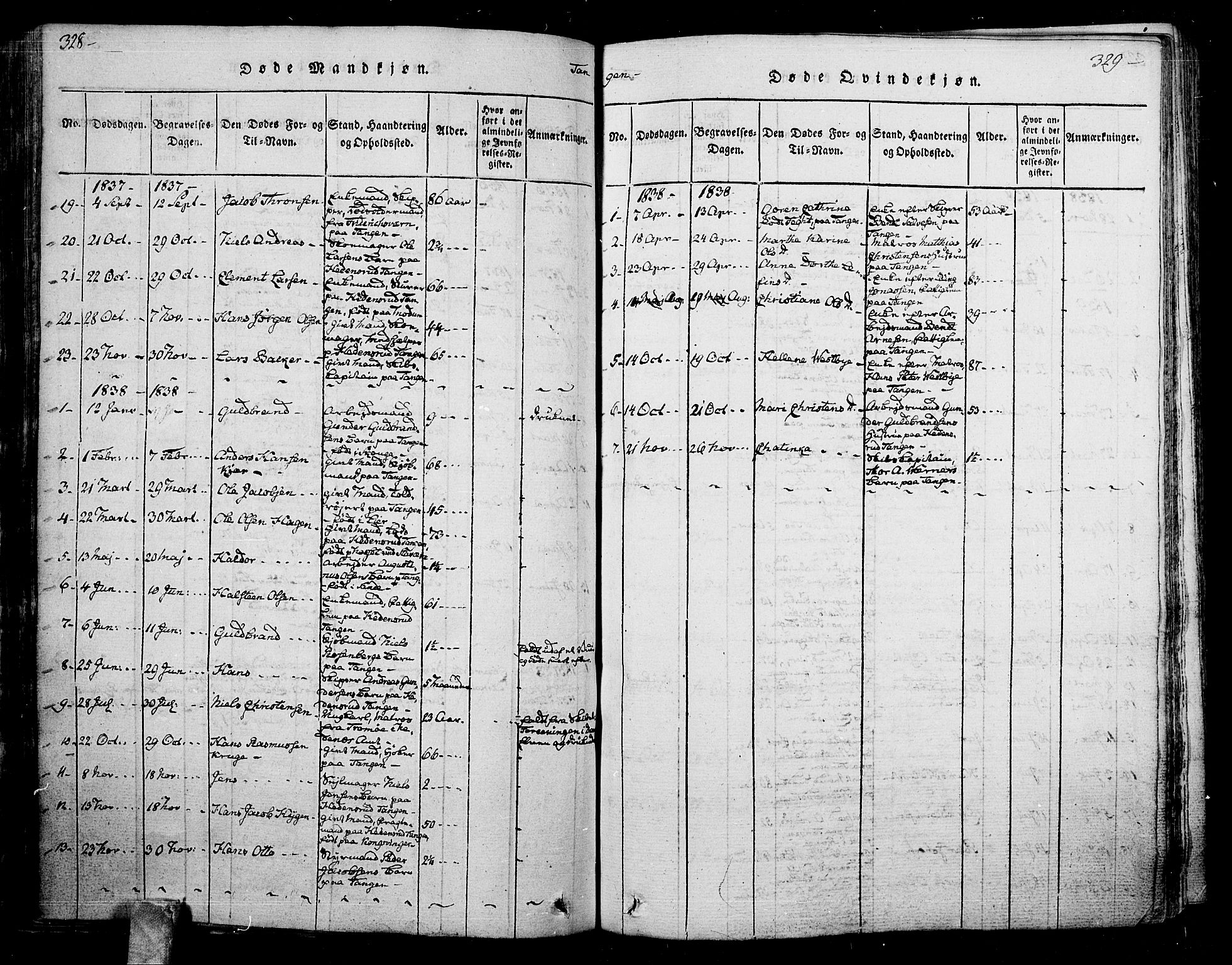 Skoger kirkebøker, SAKO/A-59/F/Fa/L0002: Parish register (official) no. I 2 /2, 1814-1842, p. 328-329