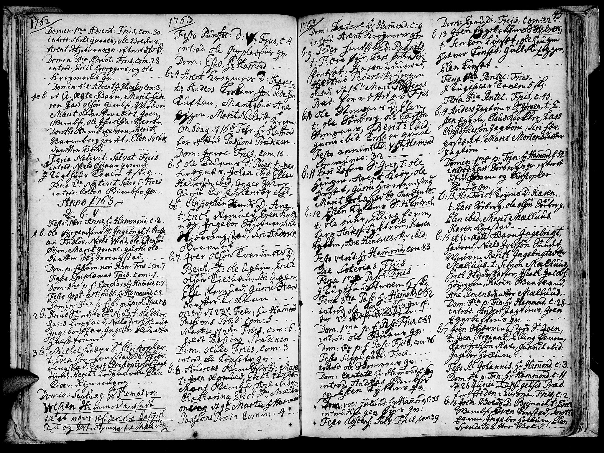 Ministerialprotokoller, klokkerbøker og fødselsregistre - Sør-Trøndelag, SAT/A-1456/691/L1057: Parish register (official) no. 691A01 /1, 1740-1767, p. 45