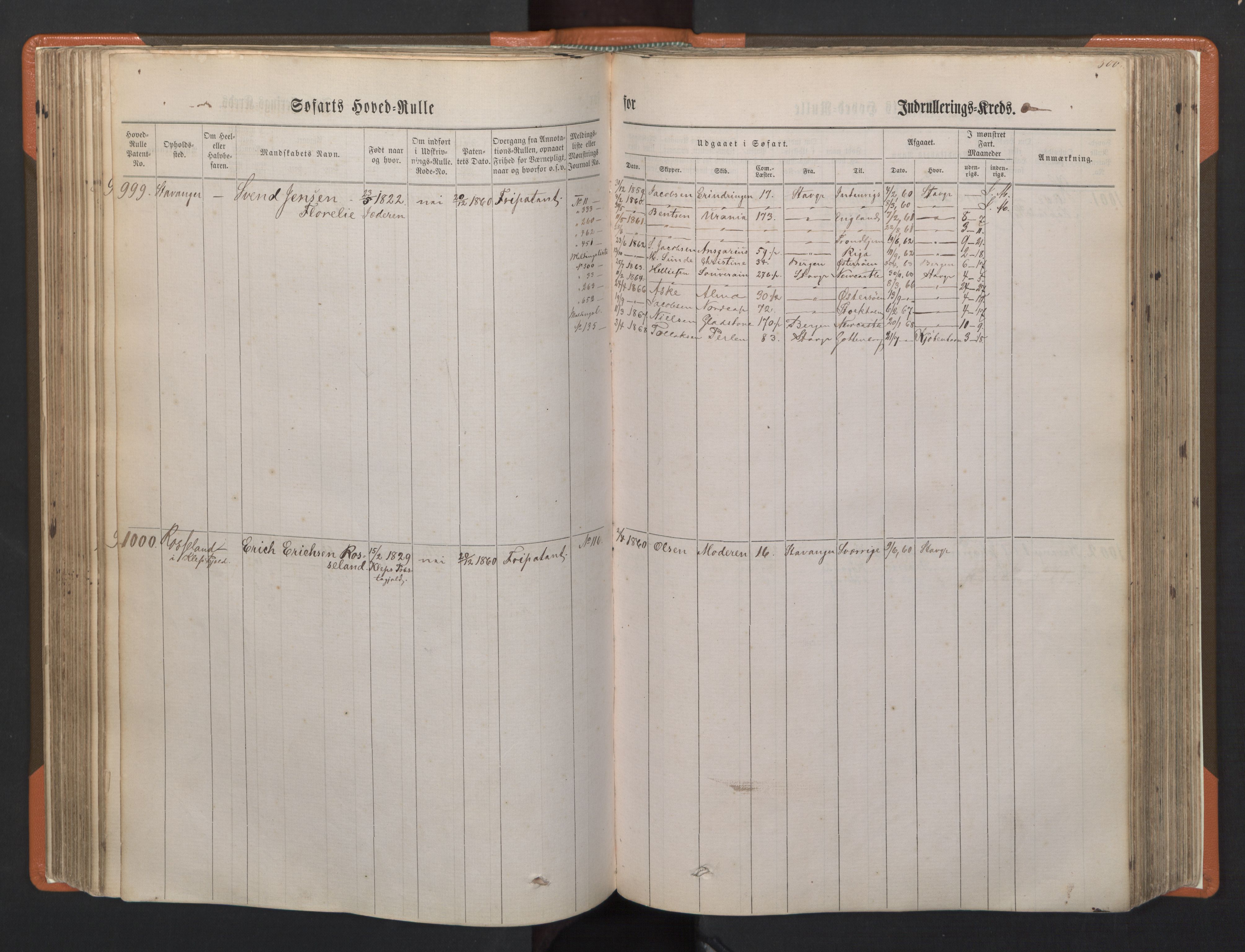 Stavanger sjømannskontor, AV/SAST-A-102006/F/Fb/Fbb/L0002: Sjøfartshovedrulle, patentnr. 721-1450 (del 2), 1863, p. 144