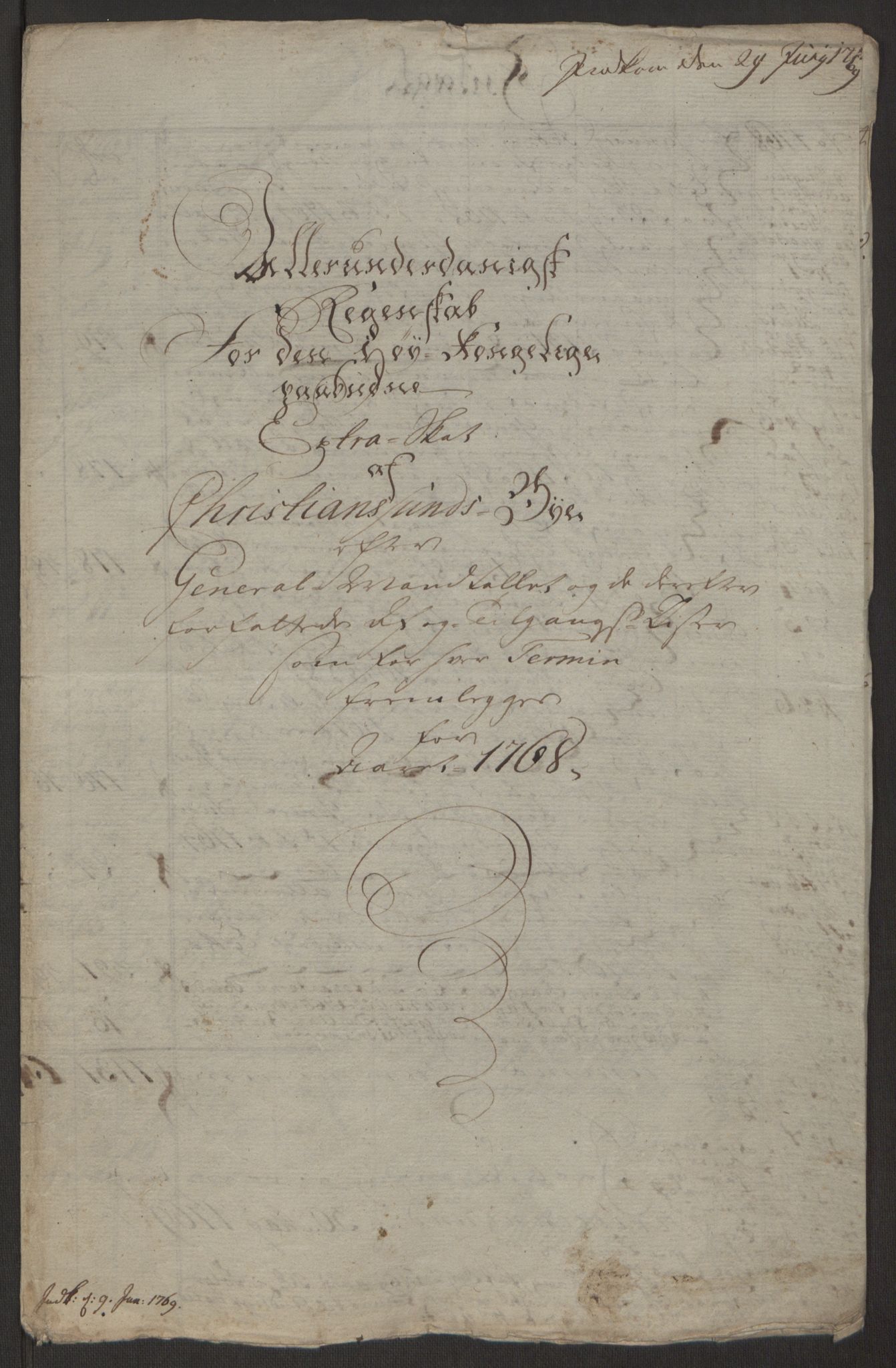 Rentekammeret inntil 1814, Reviderte regnskaper, Byregnskaper, RA/EA-4066/R/Rr/L0495/0004: [R1] Kontribusjonsregnskap / Ekstraskatt, 1762-1772, p. 174