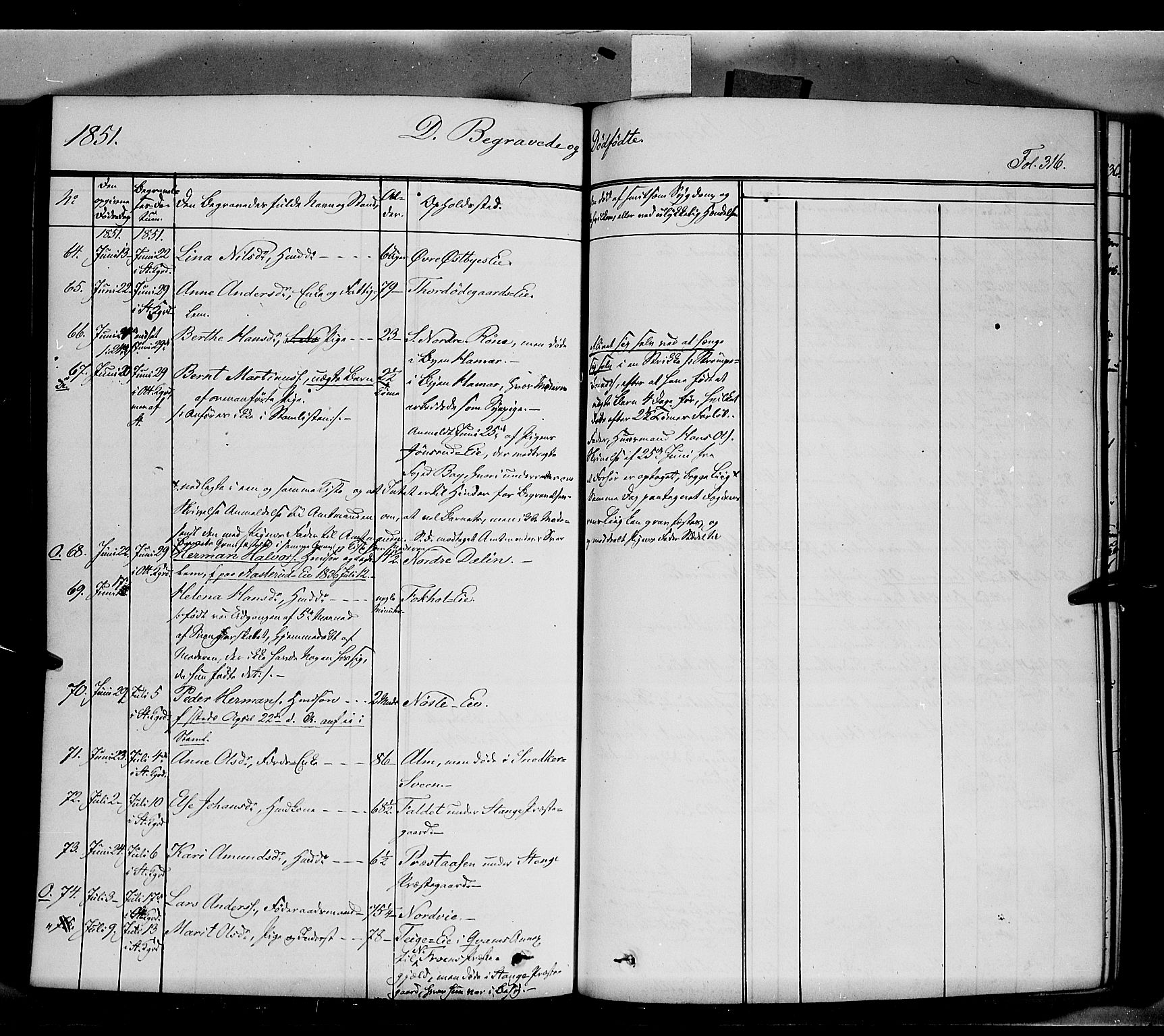 Stange prestekontor, AV/SAH-PREST-002/K/L0011: Parish register (official) no. 11, 1846-1852, p. 316