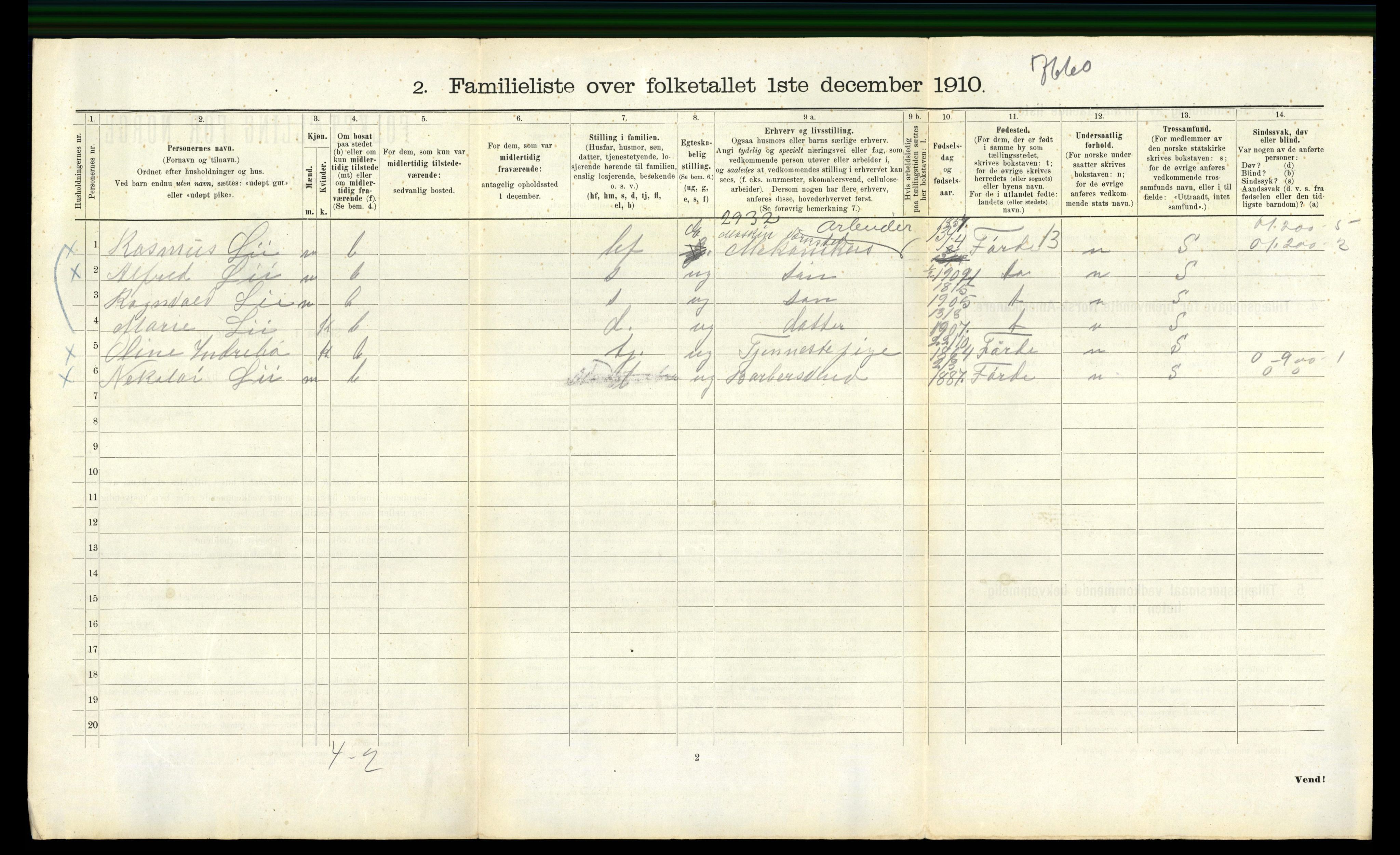 RA, 1910 census for Bergen, 1910, p. 41198