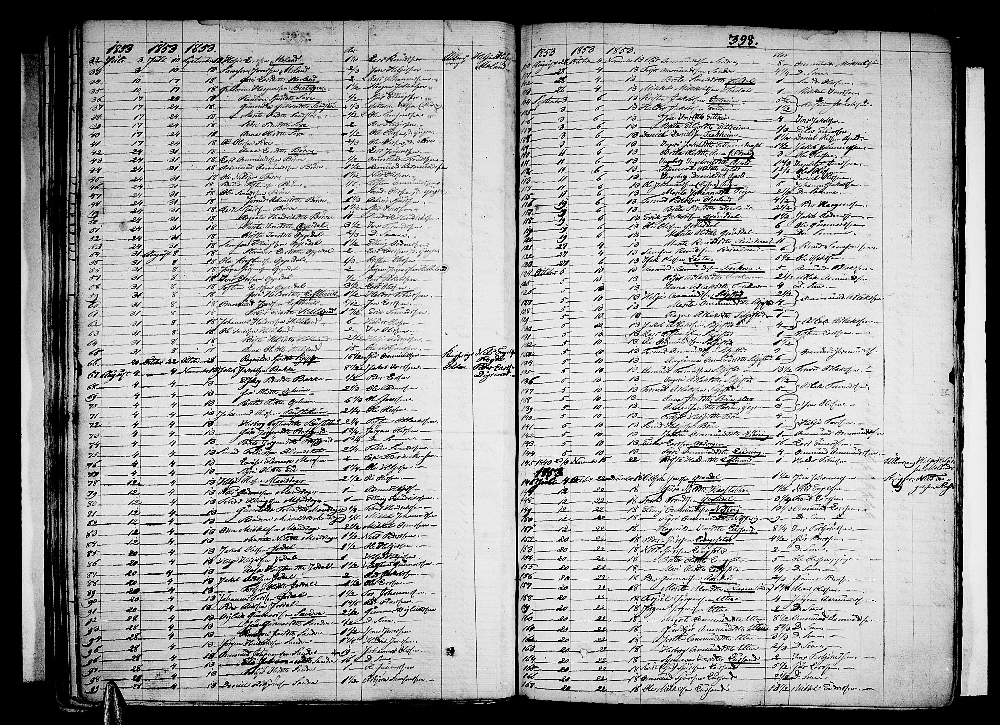 Ullensvang sokneprestembete, SAB/A-78701/H/Haa: Parish register (official) no. A 10, 1825-1853, p. 398