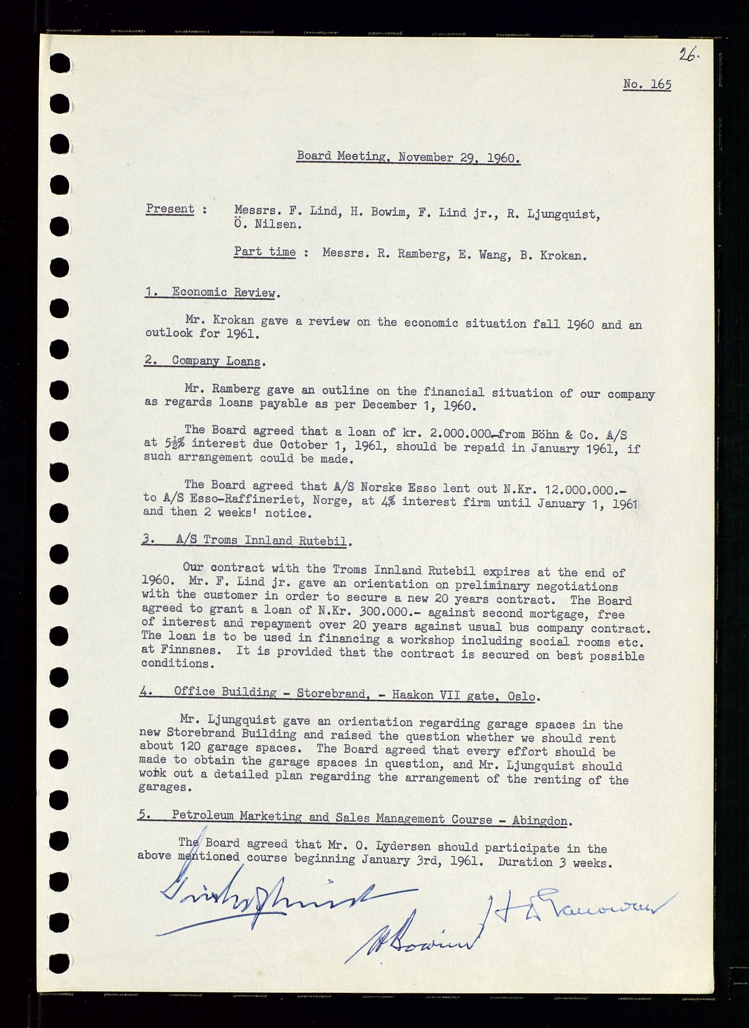 Pa 0982 - Esso Norge A/S, AV/SAST-A-100448/A/Aa/L0001/0002: Den administrerende direksjon Board minutes (styrereferater) / Den administrerende direksjon Board minutes (styrereferater), 1960-1961, p. 73