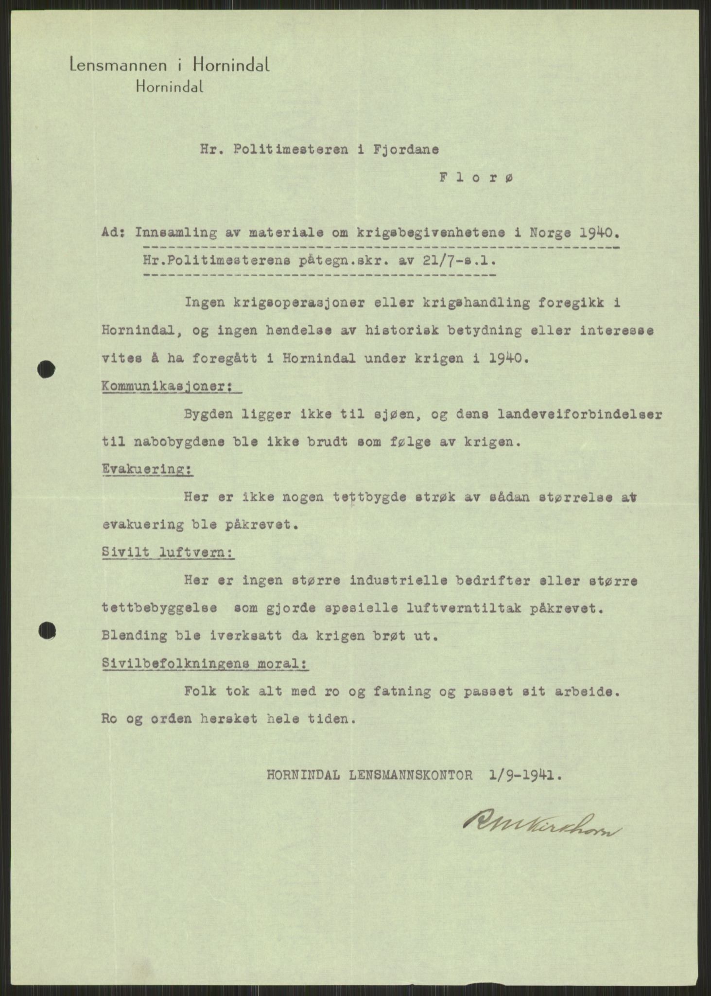 Forsvaret, Forsvarets krigshistoriske avdeling, RA/RAFA-2017/Y/Ya/L0015: II-C-11-31 - Fylkesmenn.  Rapporter om krigsbegivenhetene 1940., 1940, p. 533