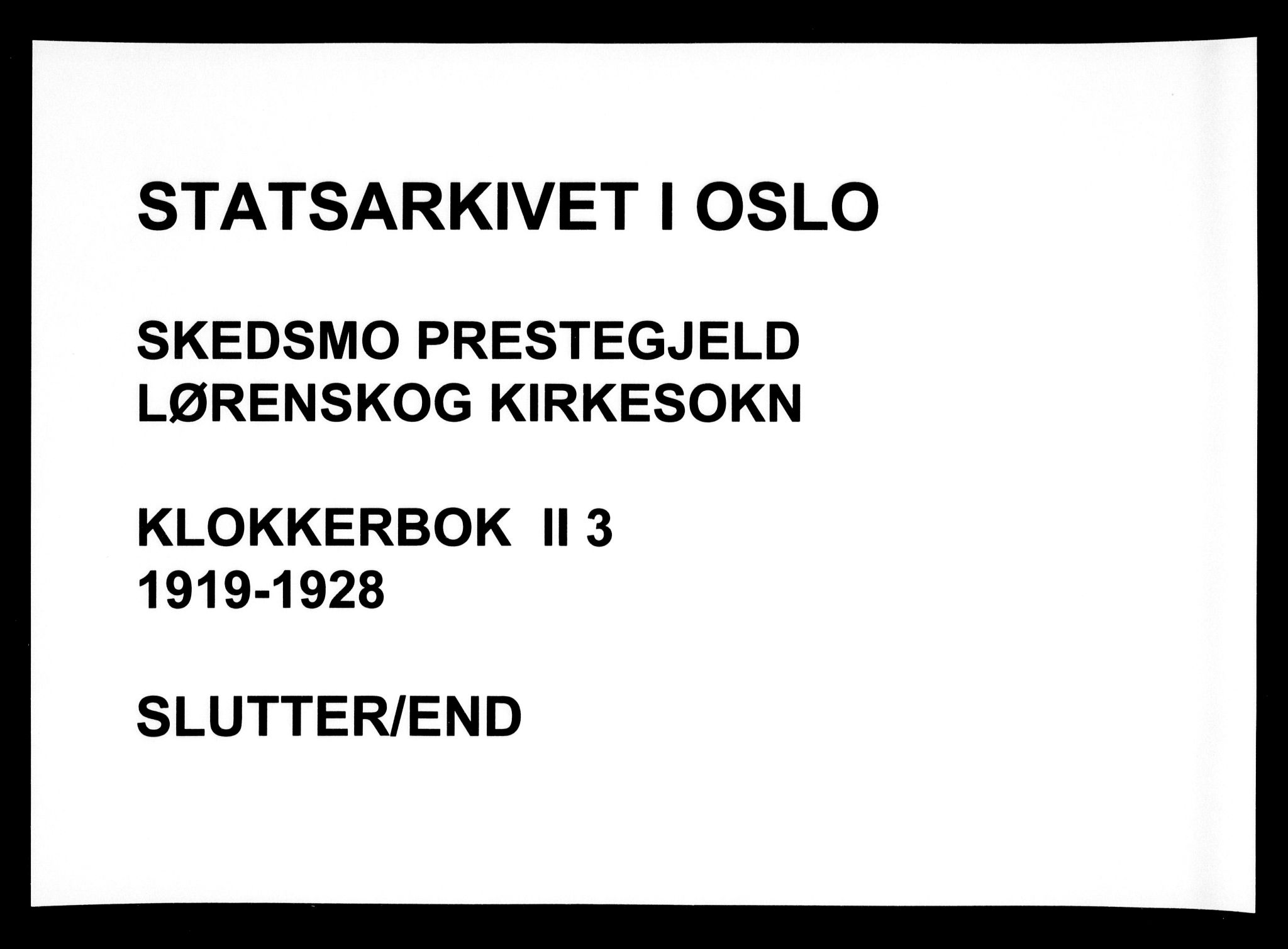 Skedsmo prestekontor Kirkebøker, AV/SAO-A-10033a/G/Gb/L0003: Parish register (copy) no. II 3, 1919-1928