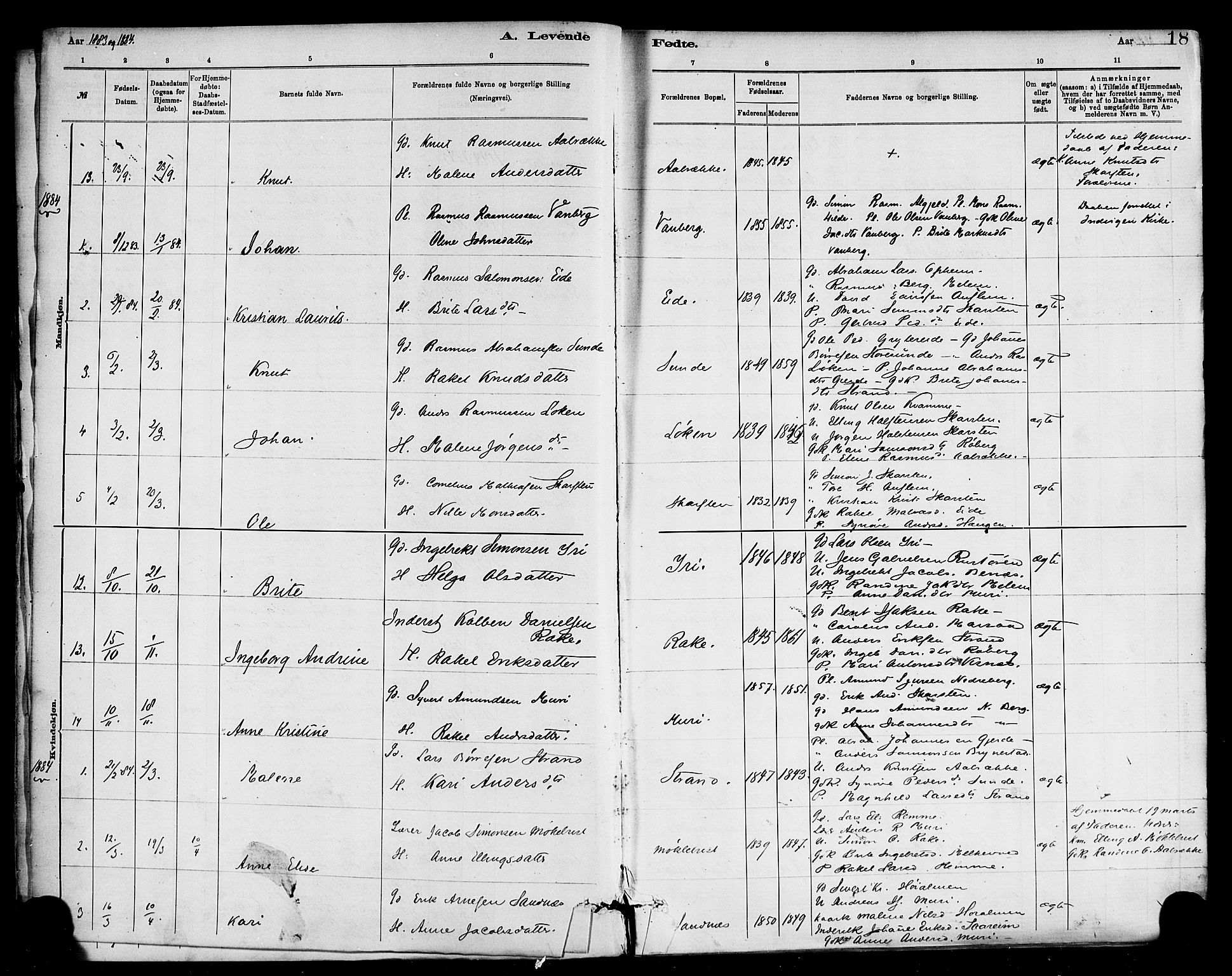 Innvik sokneprestembete, AV/SAB-A-80501: Parish register (official) no. C 1, 1879-1900, p. 18