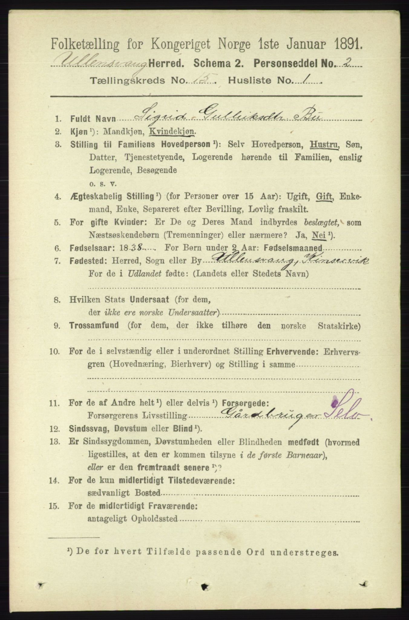 RA, 1891 census for 1230 Ullensvang, 1891, p. 5902