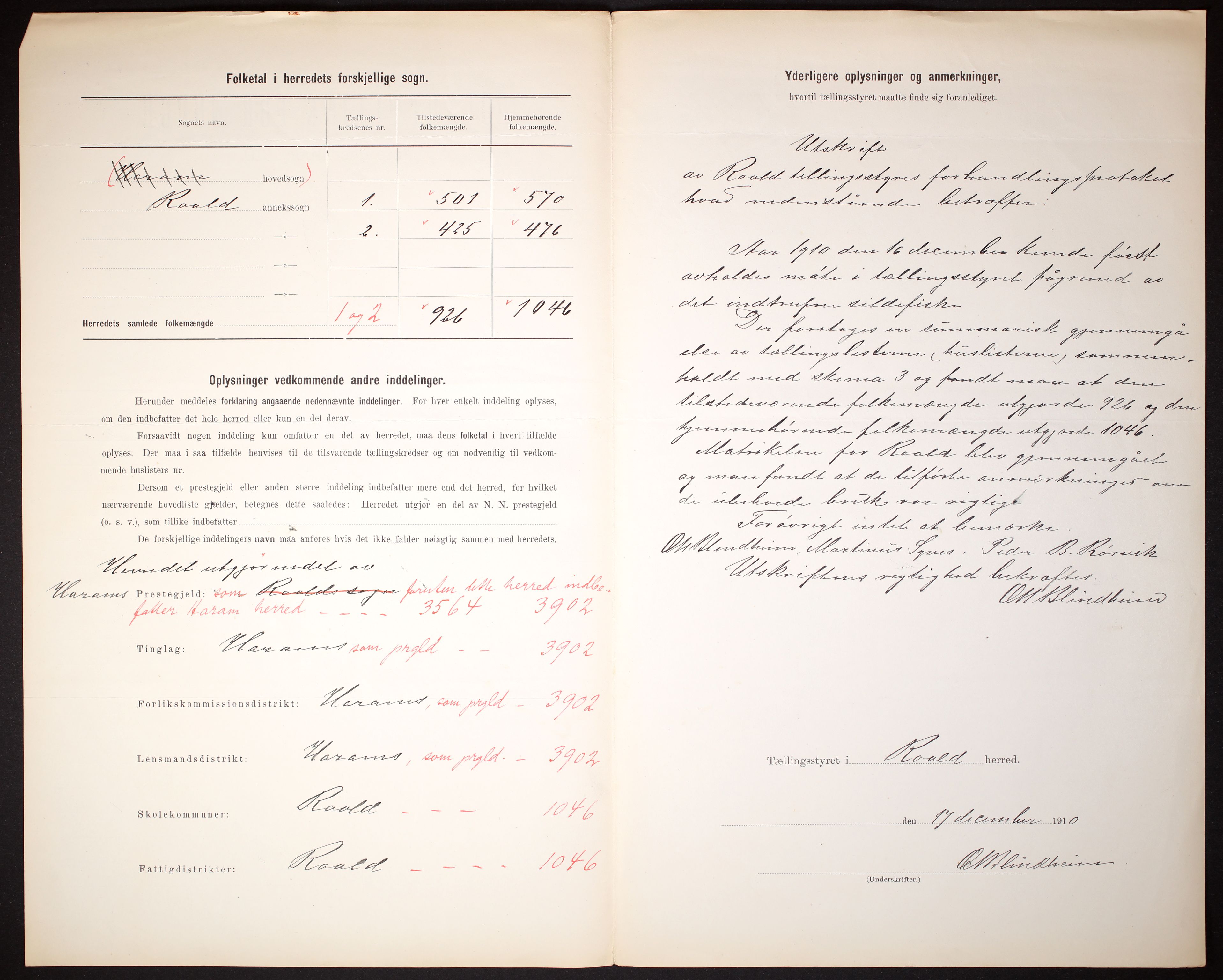 RA, 1910 census for Roald, 1910, p. 3