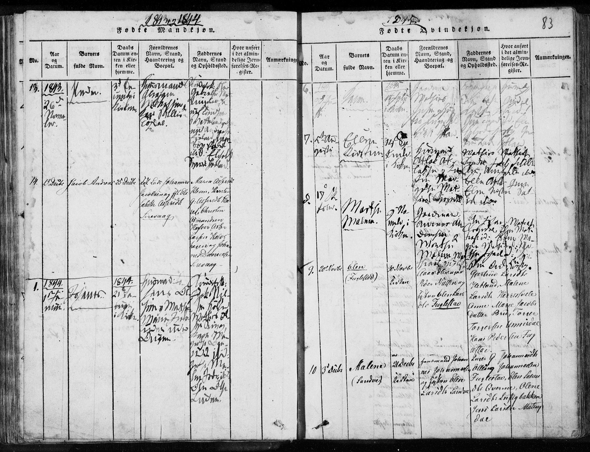 Eigersund sokneprestkontor, AV/SAST-A-101807/S08/L0008: Parish register (official) no. A 8, 1816-1847, p. 83