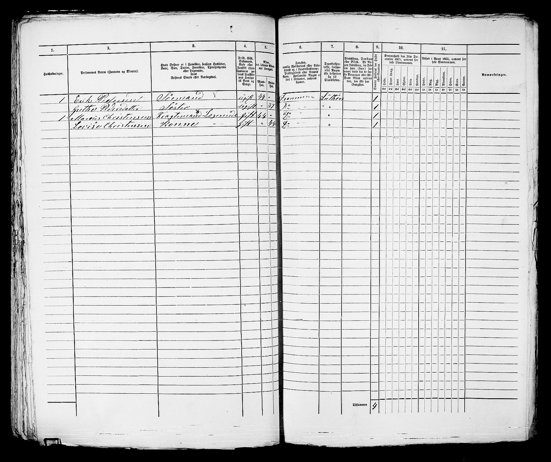 RA, 1865 census for Strømsø in Drammen, 1865, p. 208