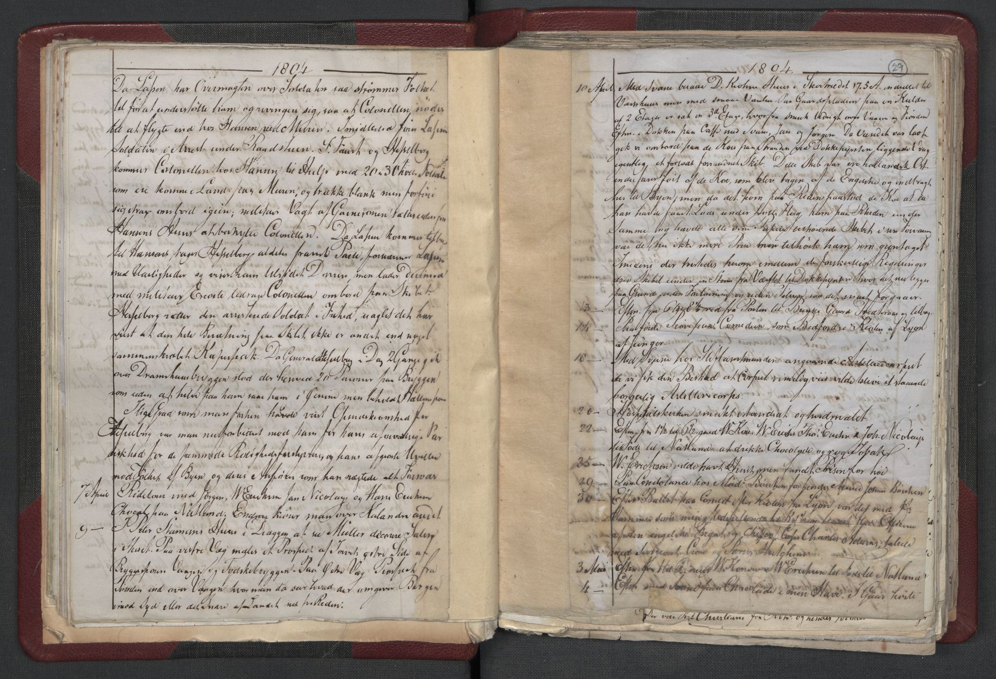 Meltzer, Fredrik, AV/RA-PA-0028/F/L0001: Dagbok for årene 1796-1808, 1811, 1817, 1796-1817, p. 28b-29a