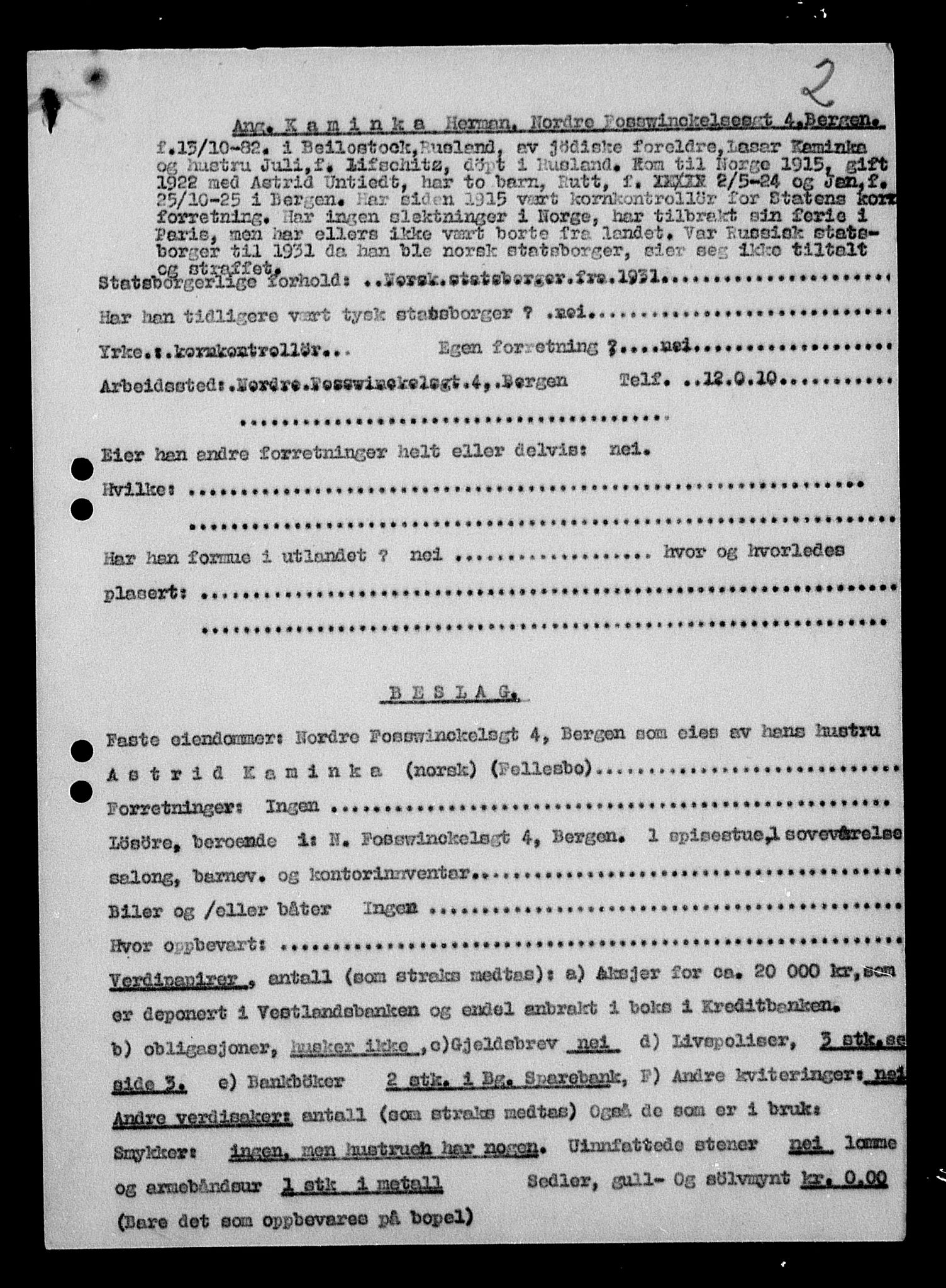 Justisdepartementet, Tilbakeføringskontoret for inndratte formuer, AV/RA-S-1564/H/Hc/Hcd/L1001: --, 1945-1947, p. 133